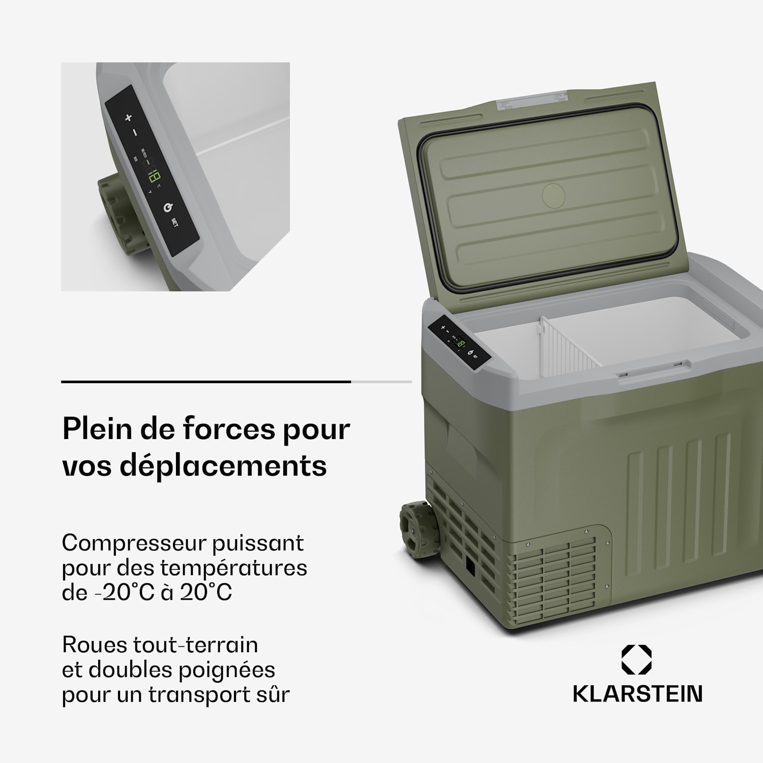 PolarForce 40L compressor koelbox | LC display | verlichting | off-road | batterijbeveiliging | 12V/230V 40 ltr | Groen