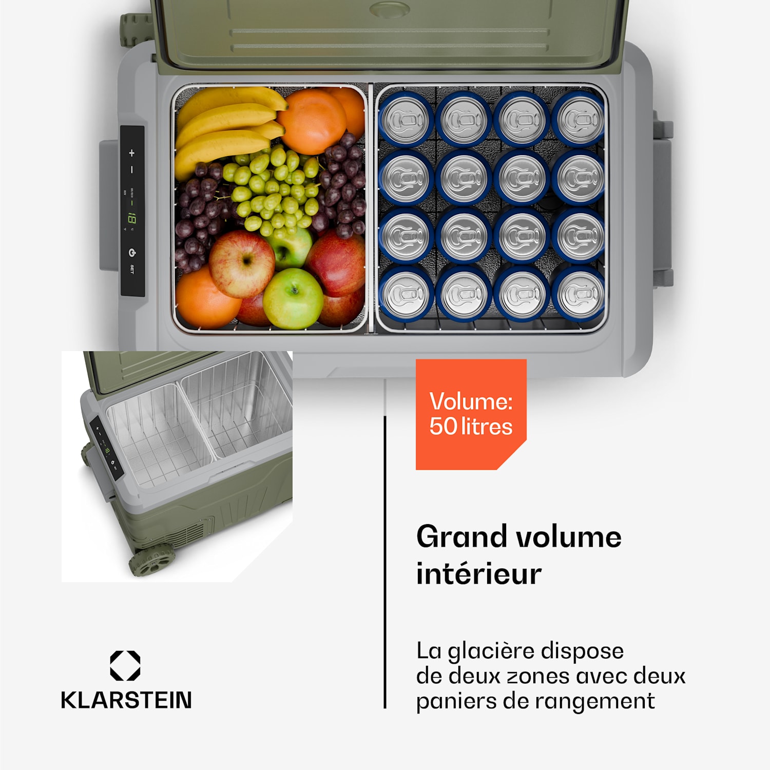 PolarForce 50L compressor koelbox | LCD display | verlichting | off-road | batterijbeveiliging | 12V/230V 