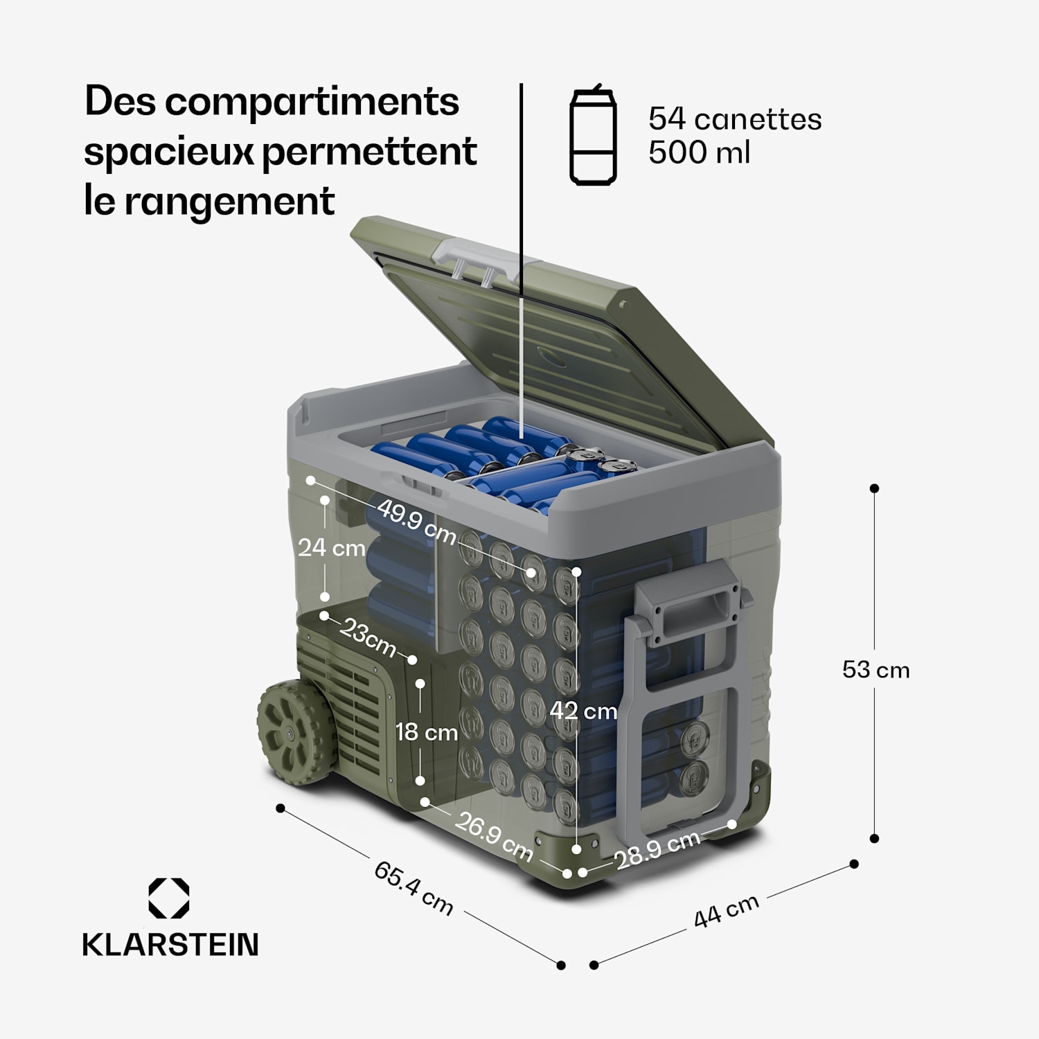 PolarForce 50L compressor koelbox | LCD display | verlichting | off-road | batterijbeveiliging | 12V/230V 