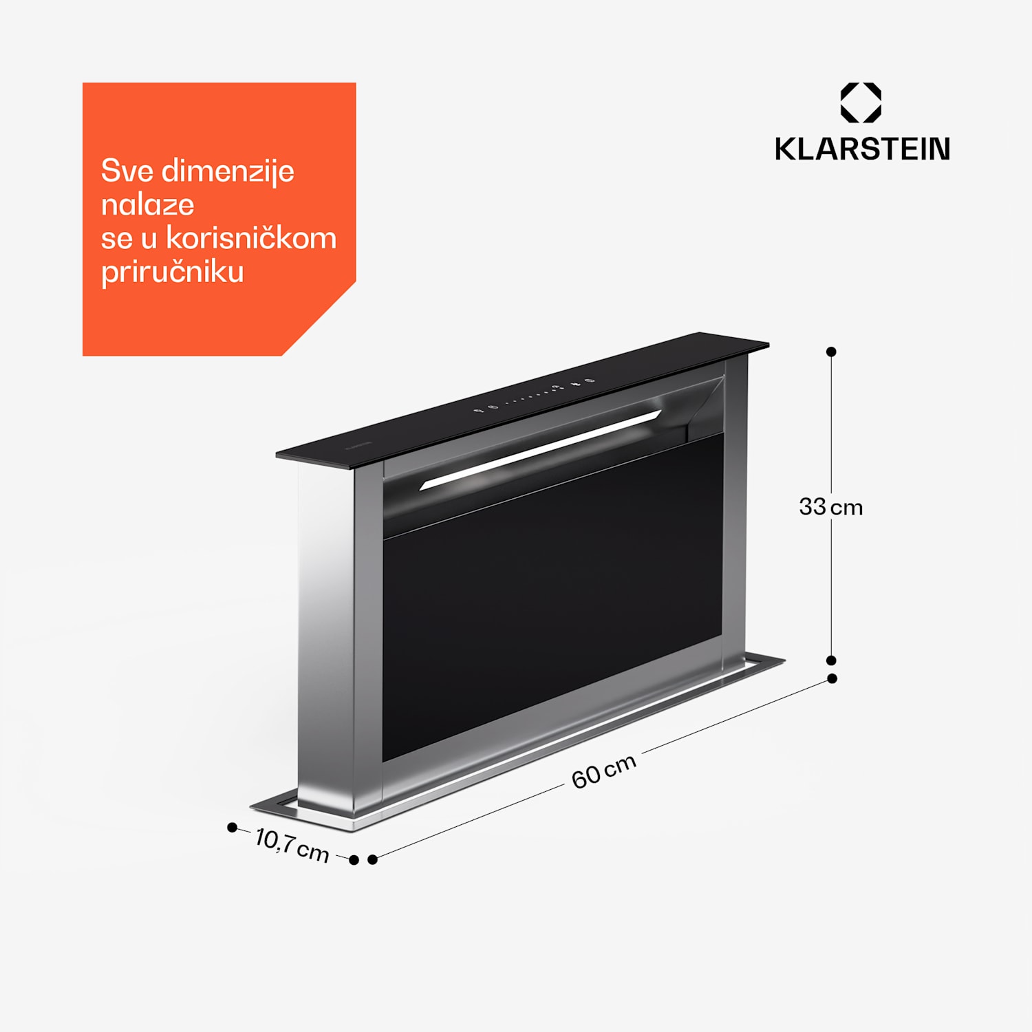 Royal Flush Eco Slim 60, napa, 60 cm, 713 m³/h, A+ 