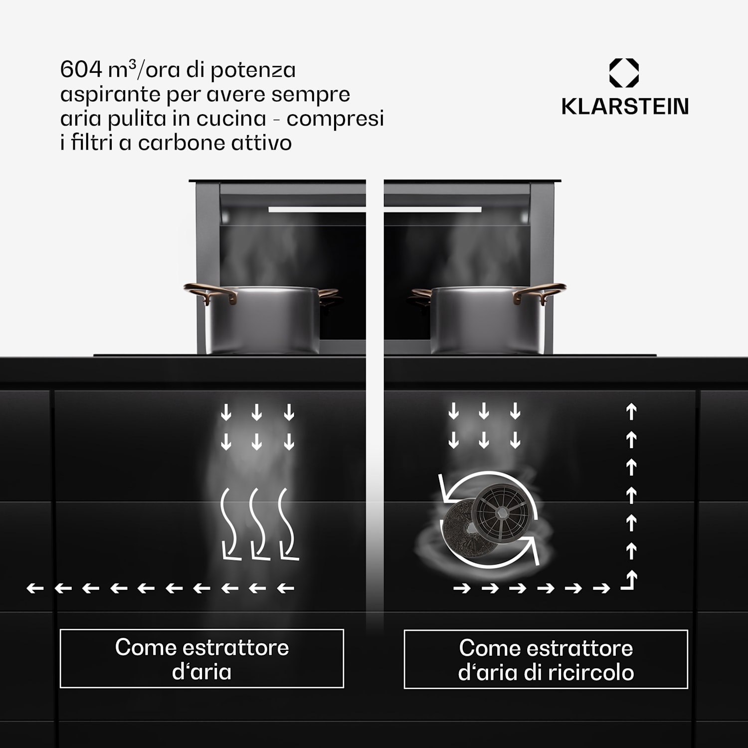 Royal Flush Eco Slim 60 - Cappa aspirante, 60 cm, 650 m³/ora, classe energetica A 