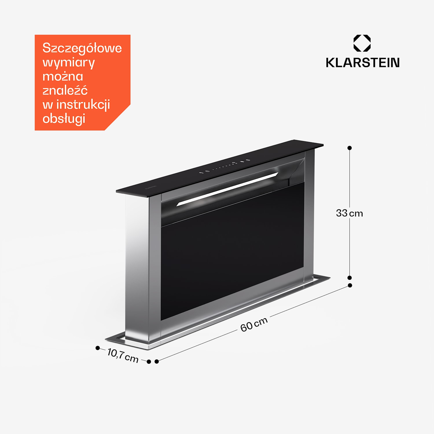 Royal Flush Eco Slim 60, okap kuchenny, 60 cm, 713 m³/h, klasa efektywności energetycznej A 