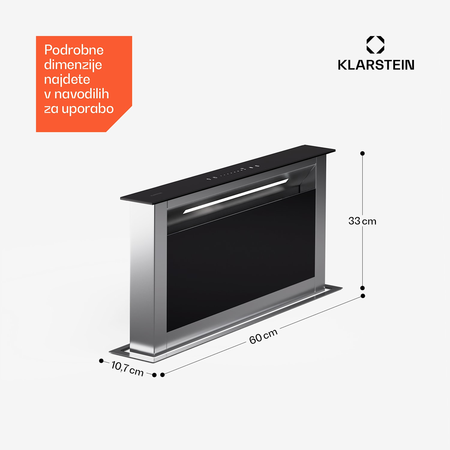 Royal Flush Eco Slim 60, napa, 60 cm, 713 m³/h, A+ 