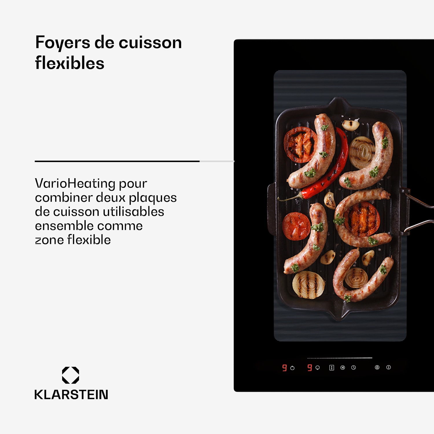 Full House 77 Down Air System cuisinière à induction + hotte aspirante 477 m³/h CEE A 77 cm | Noir