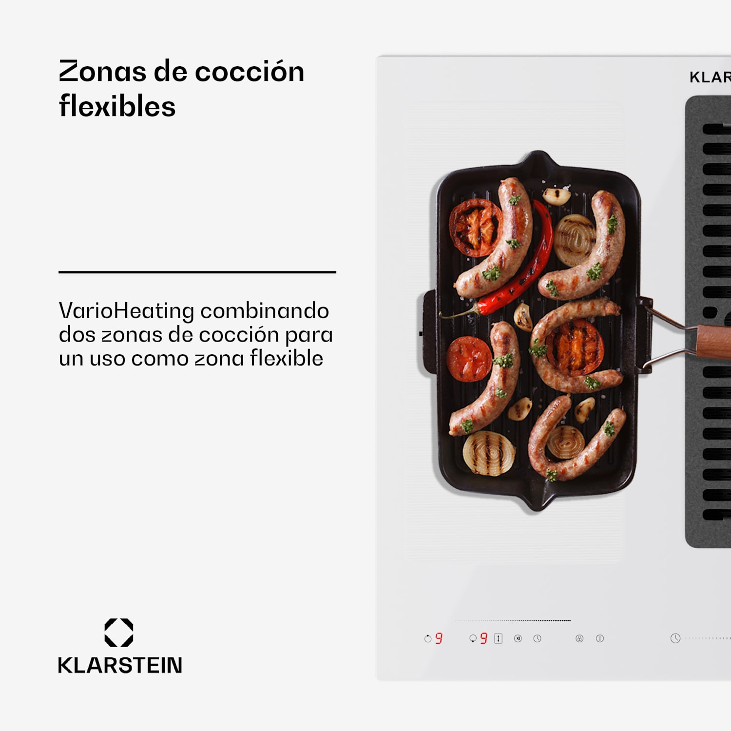 Placa de inducción Full House 60 Down Air System + campana extractora 329 m³/h CEE A+ 60 cm | Blanco