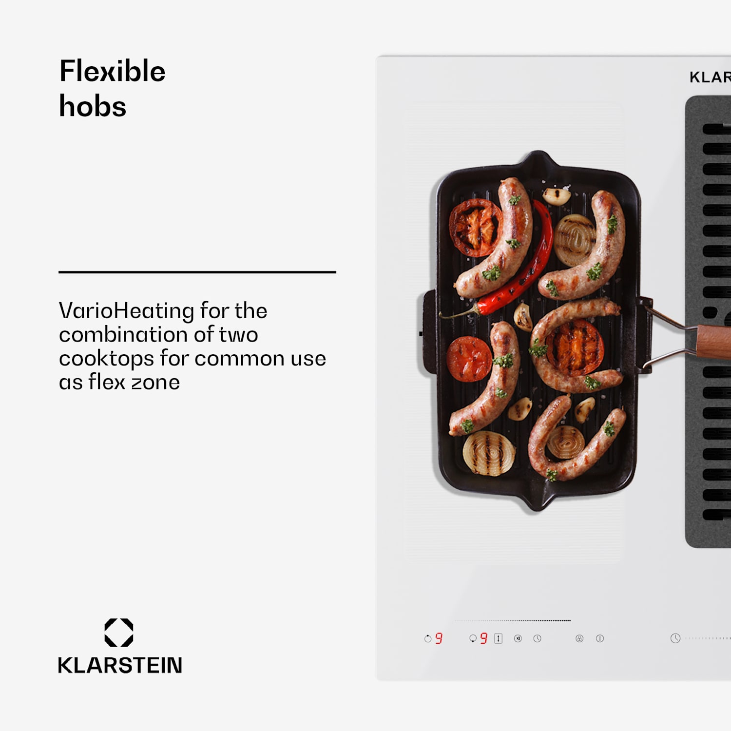 Full House 60 Down Air System, indukciós főzőlap + páraelszívó, 329 m³/h, EGK A 60 cm | Fehér