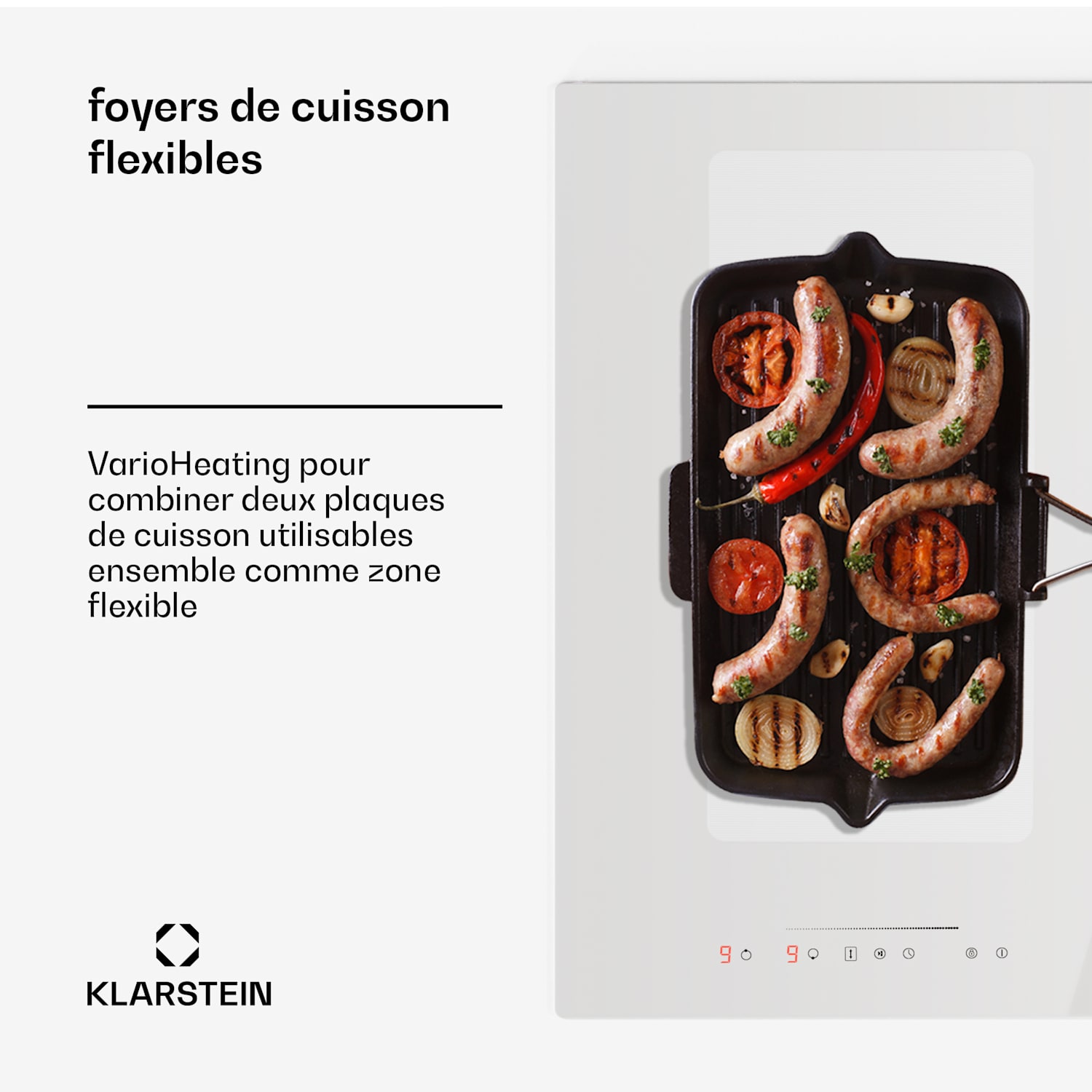 Full House 72 Down Air System cuisinière à induction + hotte aspirante 329 m³/h CEE A 72 cm | Blanc