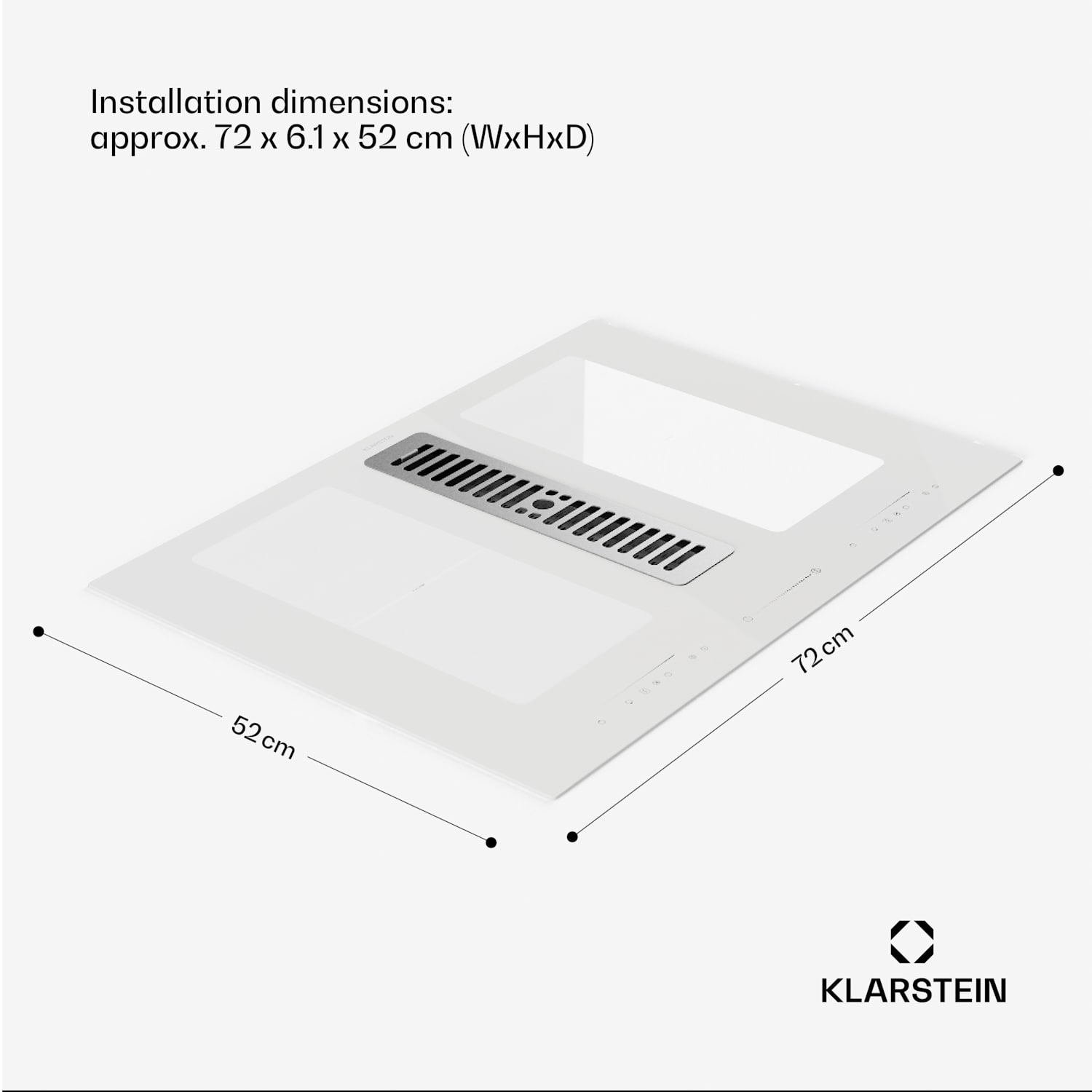 Full House 72 Down Air System, indukciós tűzhely + páraelszívó, 329 m³/h, EEC A 72 cm | Fehér