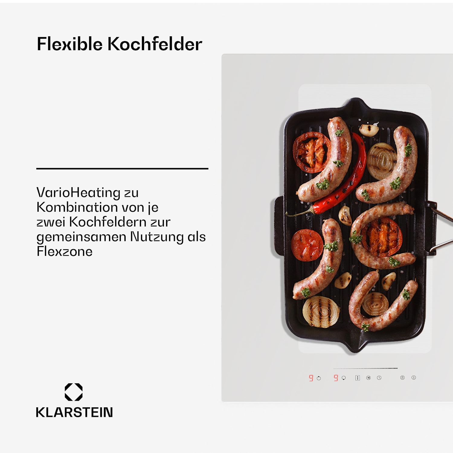 Full House 90 - Impianto Down Air con piano a induzione e cappa aspirante, 477 m³/ora, classe energetica A+ 90 cm | Bianco