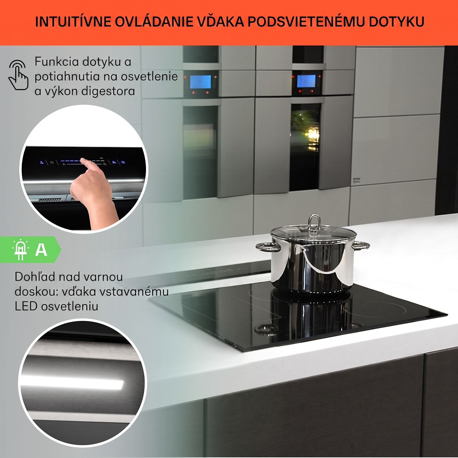 Royal Flush Eco, digestor, 90 cm, 604 m³/h, A+ 90 cm | Čierna | Nehrdzavejúca oceľ