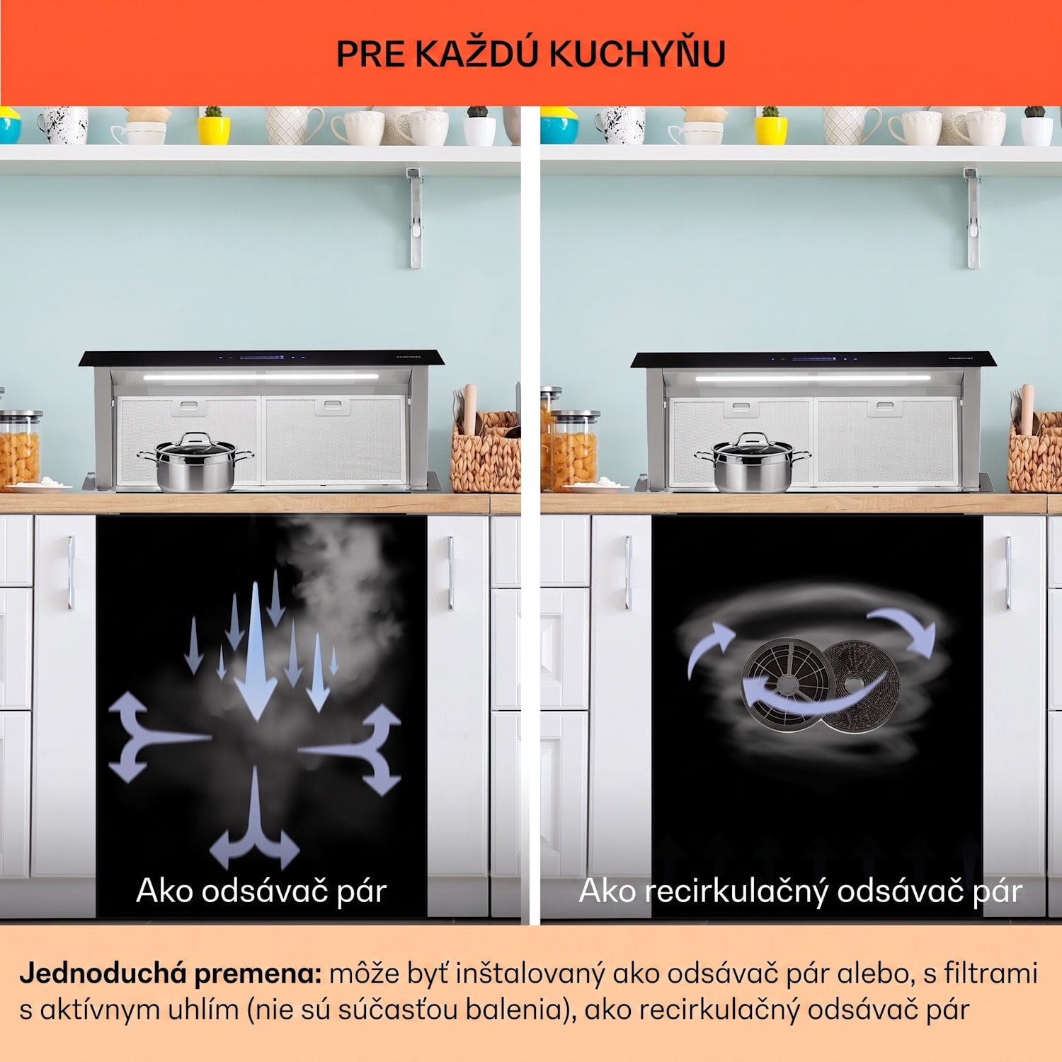Royal Flush Eco, digestor, 90 cm, 604 m³/h, A+ 90 cm | Čierna | Nehrdzavejúca oceľ