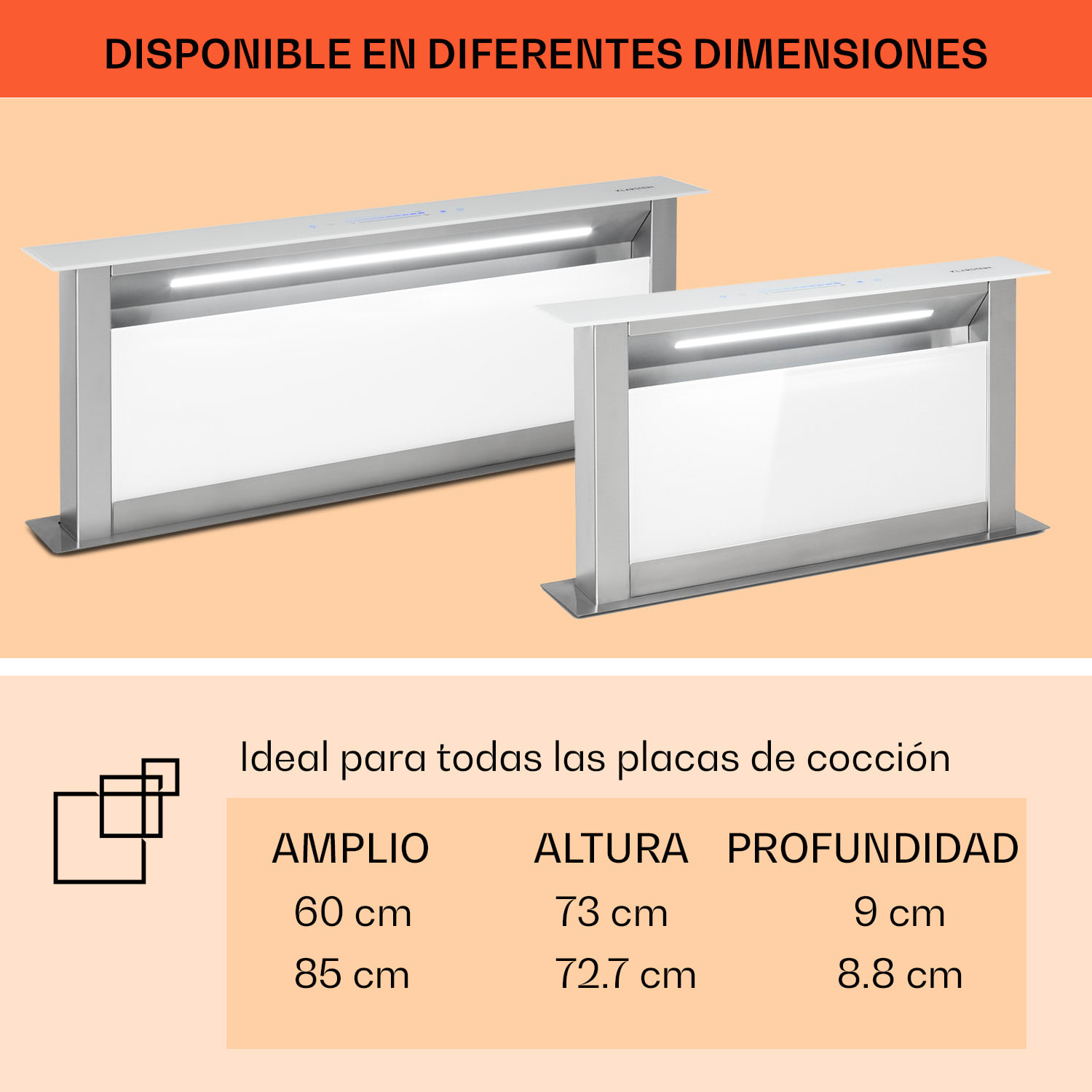 Royal Flush Eco Campana extractora 60 cm 576 m³/h A+ 60 cm | Blanco | Acero Inoxidable