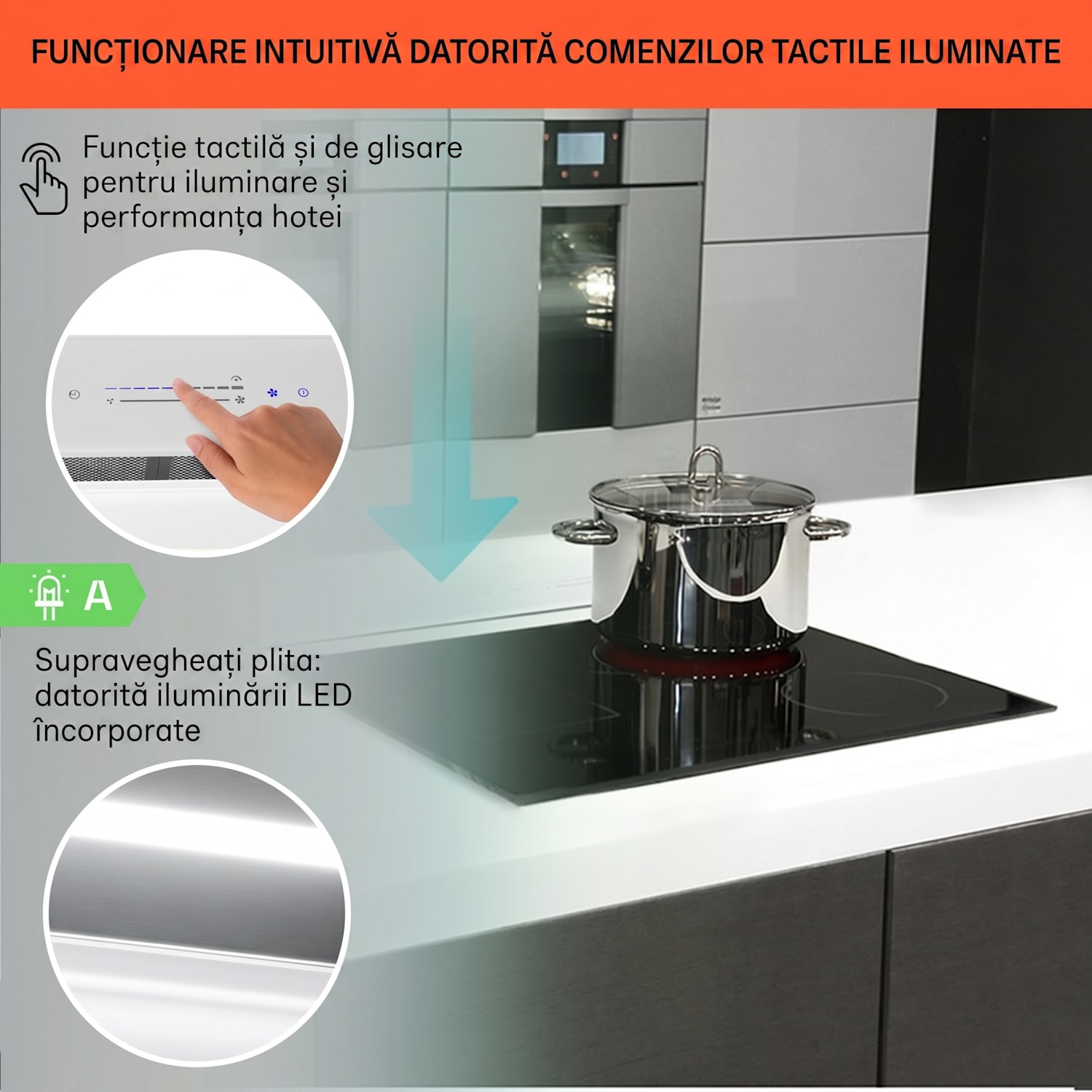 Royal Flush Eco, hotă, 60 cm, 604 m³/h, A+ 60 cm | Alb | Oțel inoxidabil