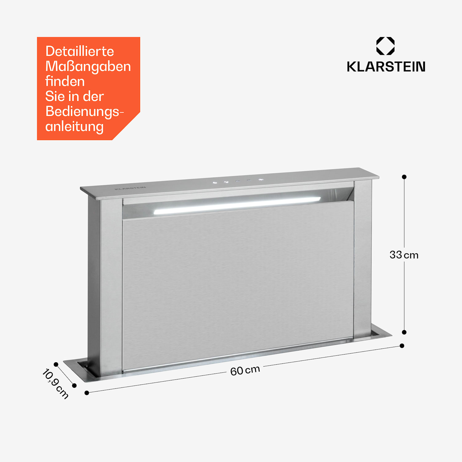 Royal Flush Eco Dunstabzugshaube 60 cm 604 m³/h A+ 60 cm | Silber | Silber