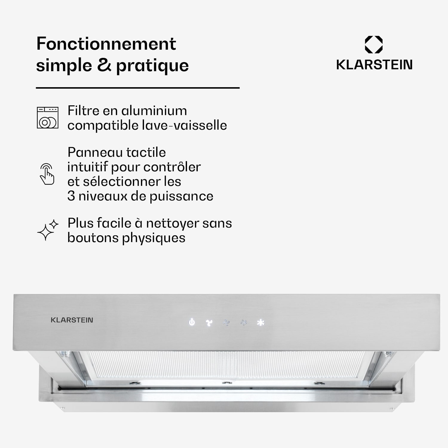 Royal Flush Eco afzuigkap 60 cm 604 m³/h A+ 60 cm | Zilver | Zilver