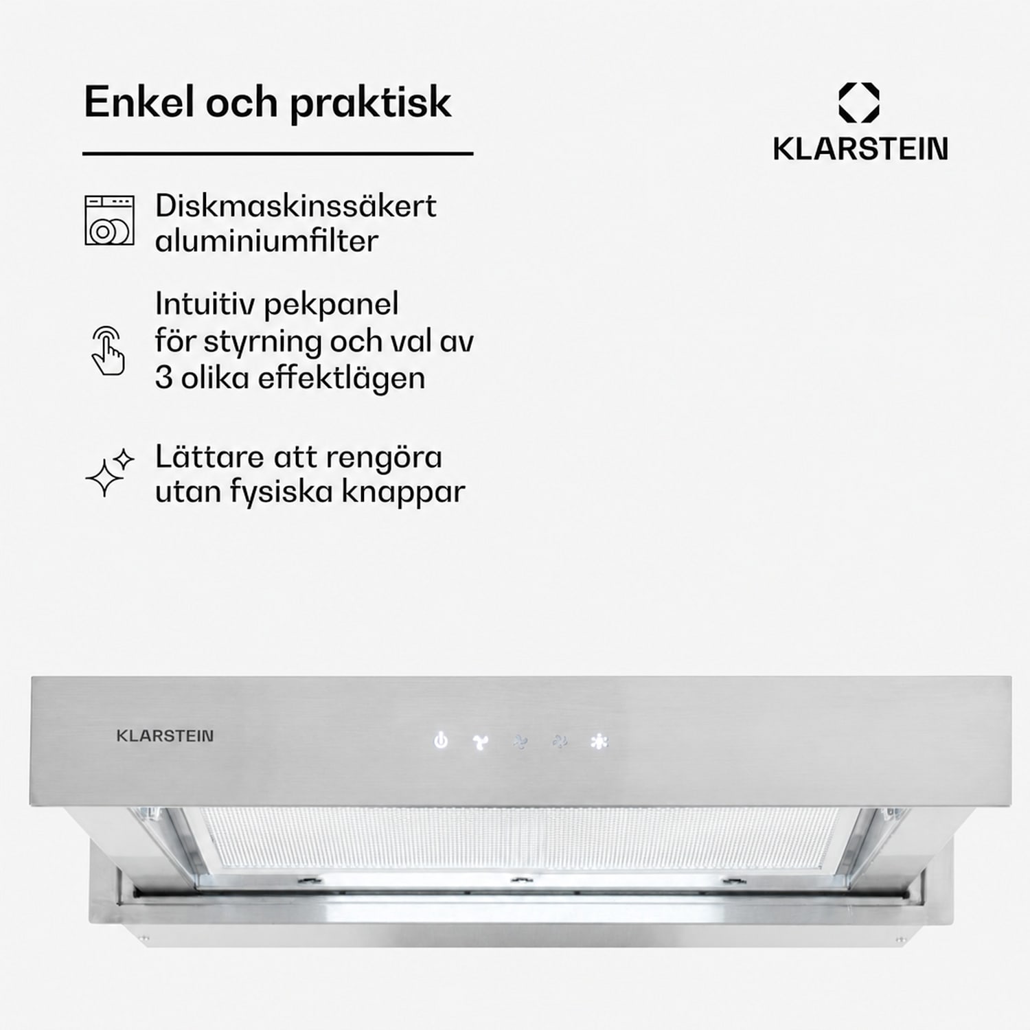 Royal Flush Eco Köksfläkt 60 cm 604 m³/h A+ 60 cm | Silver | Silver