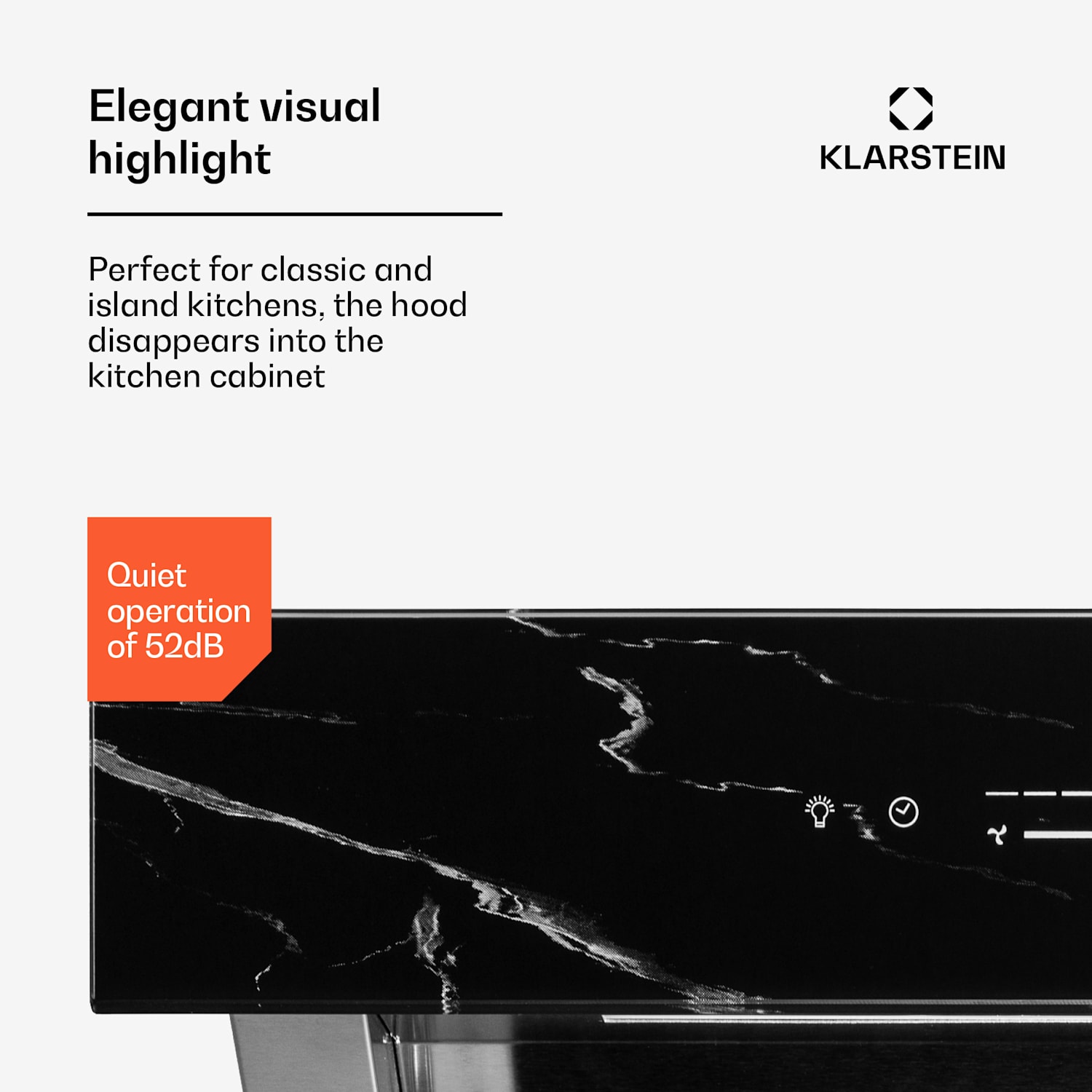 Royal Flush Eco Cooker Hood 60 cm 576 m³/h A+ 60 cm | Black Marble | Silver