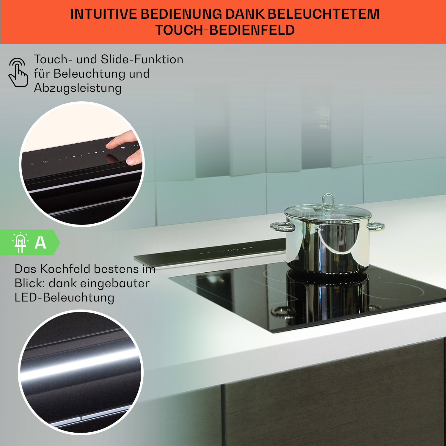 Hotte aspirante Royal Flush Eco 60 cm 576 m³/h A+ 60 cm | Noir | Noir