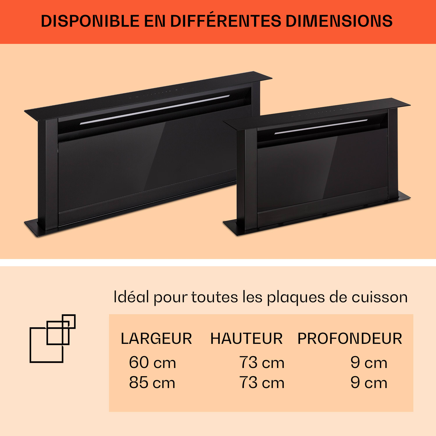 Royal Flush Eco afzuigkap 90 cm 714 m³/h A+ 90 cm | Zwart | Zwart