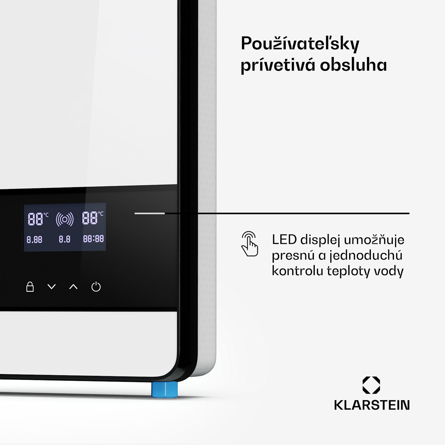 Blaze Flow Elektrický prietokový ohrievač vody, vyhrievacie teleso z nehrdzavejúcej ocele, LED displej, 24 kW 