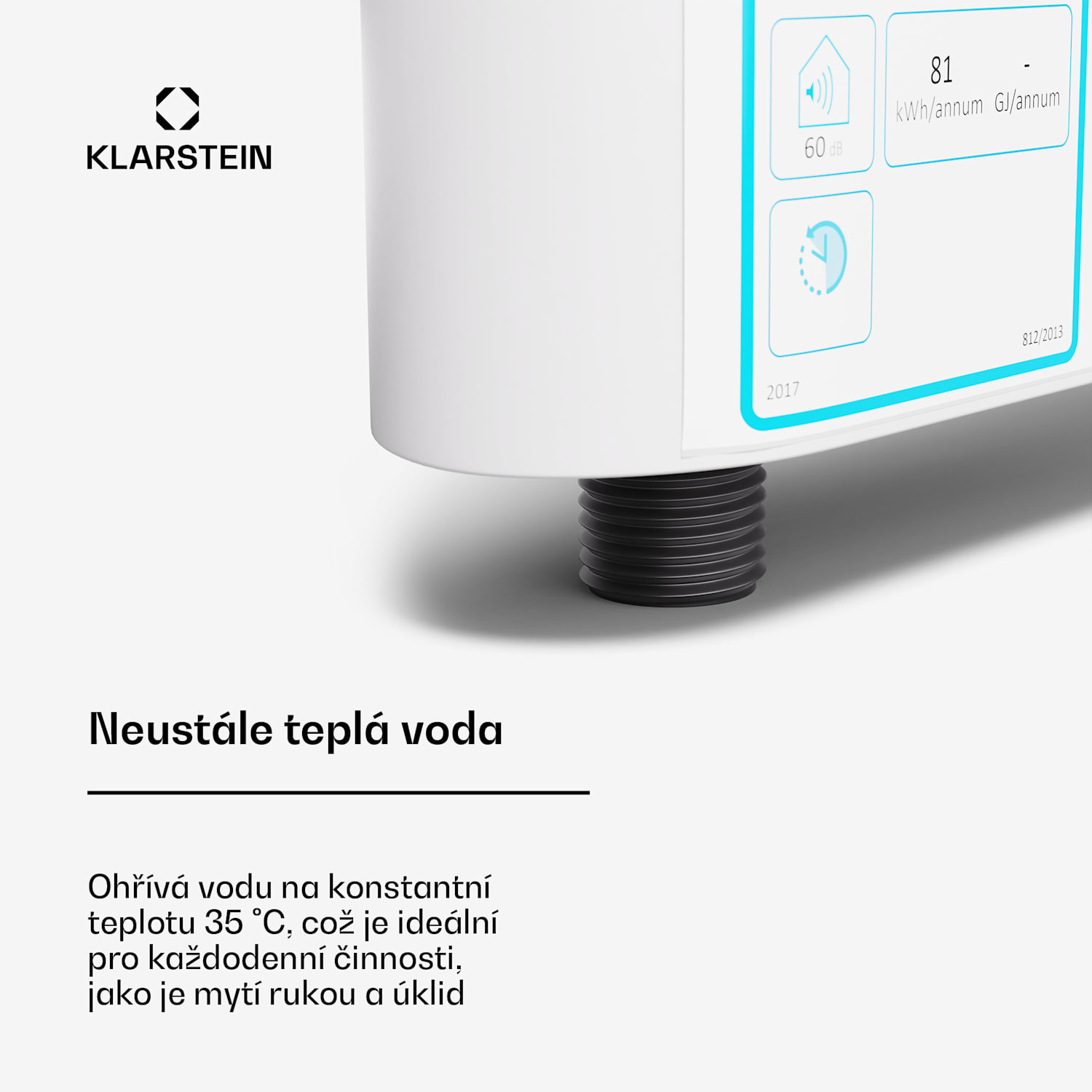 Průtokový ohřívač vody Blaze Flow, 5,5 kW, lité hliníkové topné těleso, konstantní teplota 35 °C 5.5 kW | Bílá