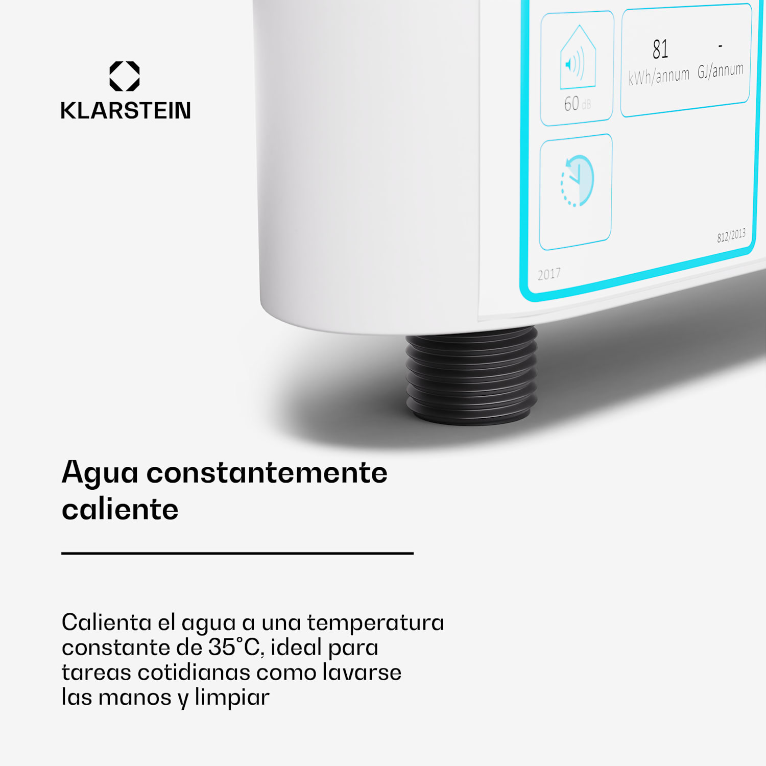 Calentador de agua instantáneo bajo encimera Blaze Flow | 5,5kW | resistencia de aluminio fundido | 35°C constantes 5.5 kW | Blanco