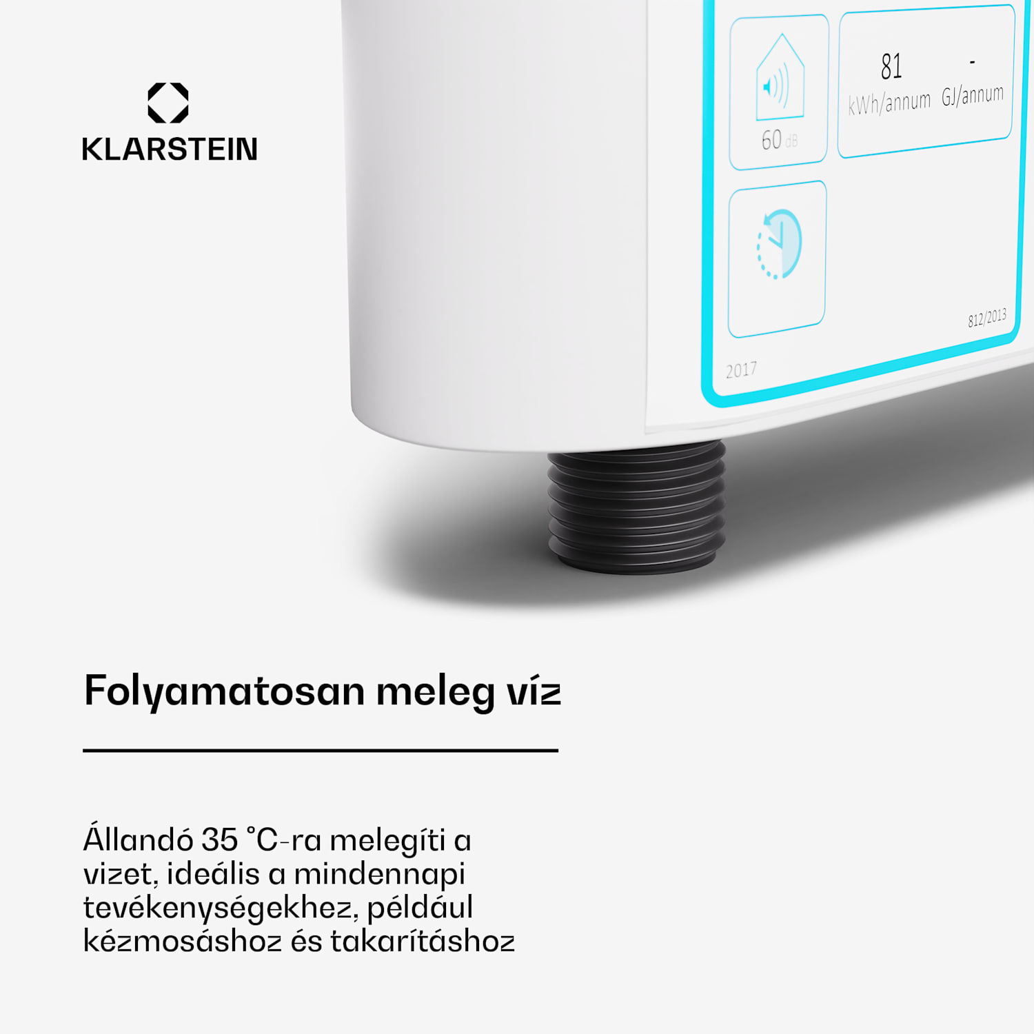 Blaze Flow átfolyós vízmelegítő asztal alá, 5,5 kW, öntött alumínium fűtőtest, állandó hőmérséklet 35 °C 5.5 kW | Fehér