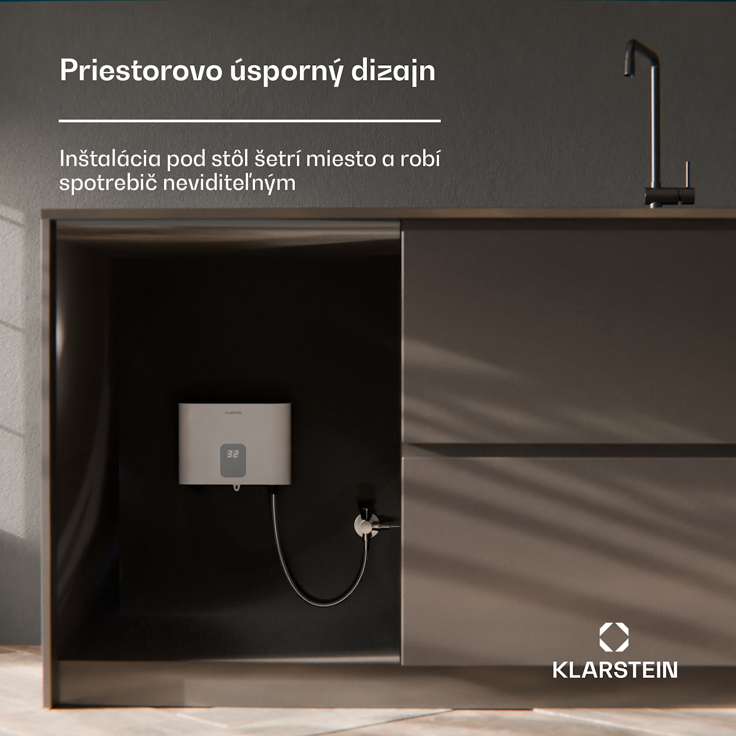 Blaze Flow prietokový ohrievač vody pod stôl, 5,5 kW, liate hliníkové vyhrievacie teleso, konštantná teplota 35 °C 5.5 kW | Biela