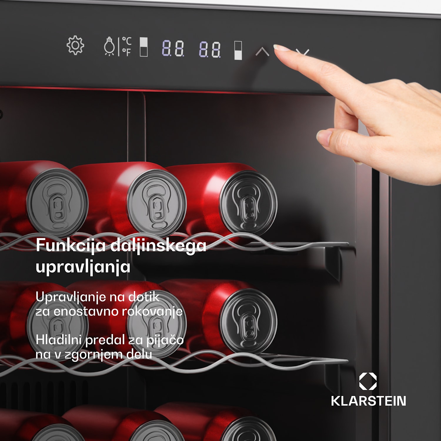 Bovella 36 Duo+ hladilnik za vino, 2 v 1, 36 steklenic, 2 coni, 7 polic, Nadzor na dotik 36 steklenic | 2 | Črna