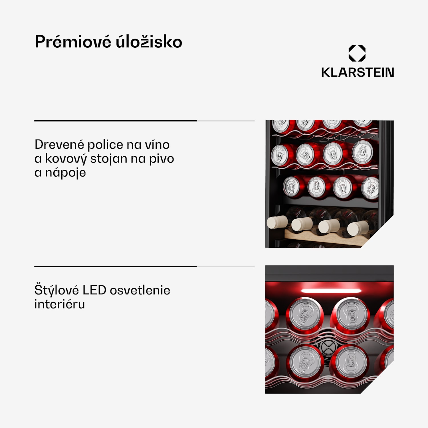 Bovella 44 Duo+ chladnička na víno, 2 v 1, 44 fliaš, 2 zóny, 9 políc, Dotykové ovládanie 44 fliaš | 2 chladiace zóny | Čierna