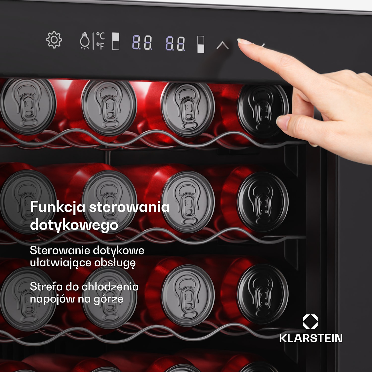 Bovella 55 Duo+ chłodziarka do wina, 2 w 1, 55 butelek, 2 strefy, 9 półek, sterowanie dotykowe 55 butelek | 2 strefy chłodzenia | Czarny