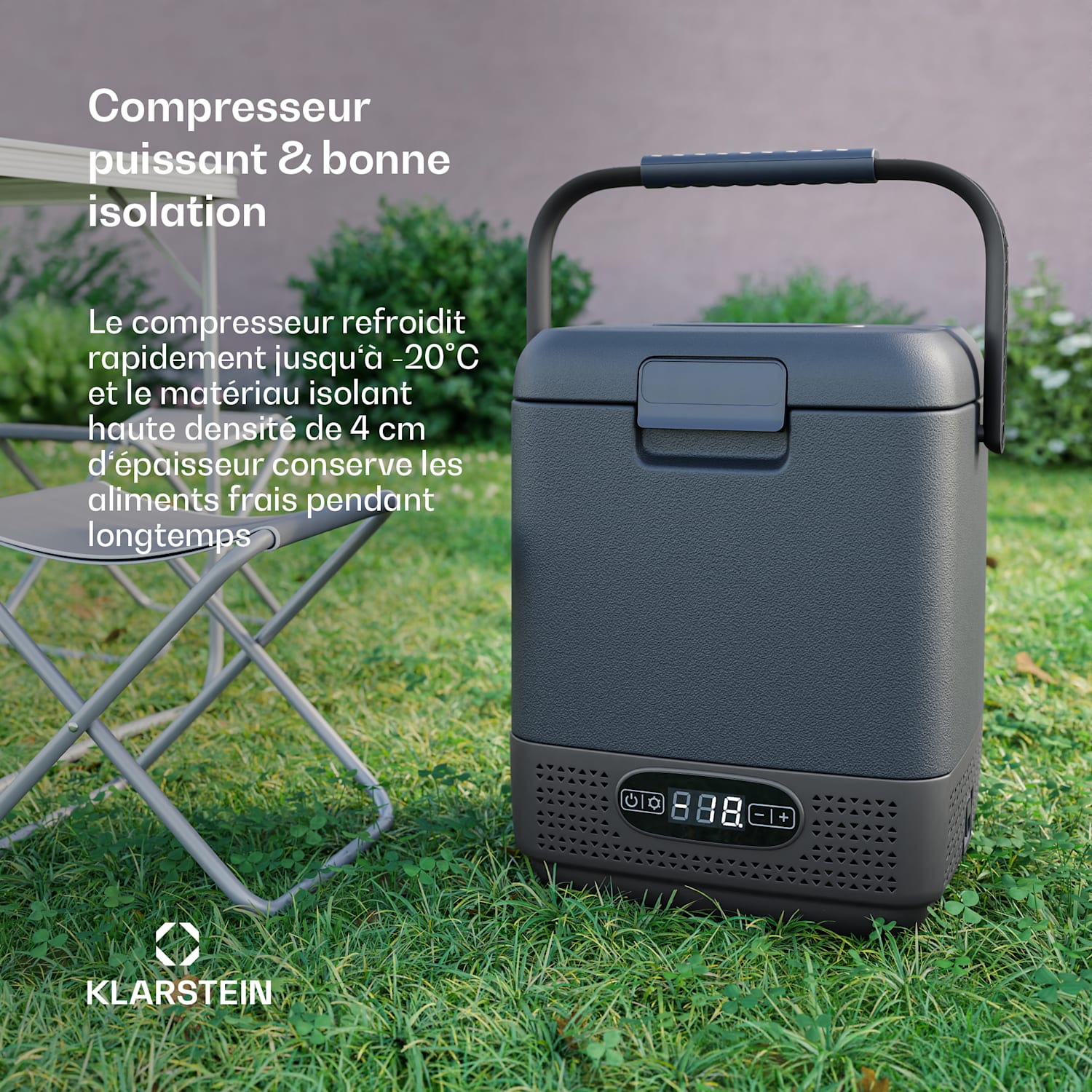 SwiftFrost 12L koelbox | 12V/230V | tot -20 °C | compressor | 2 vermogensniveaus | LED display 12 Liter | Blauw