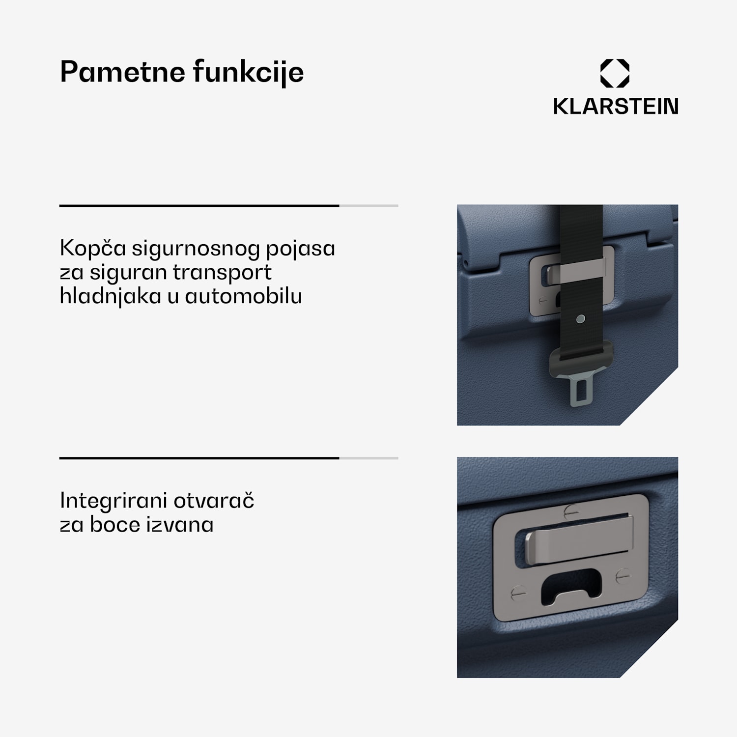 SwiftFrost 12L rashladna kutija, 12V-24V/230V, do -20 °C, kompresor, 2 razine snage, LED zaslon 12 litara | Plava