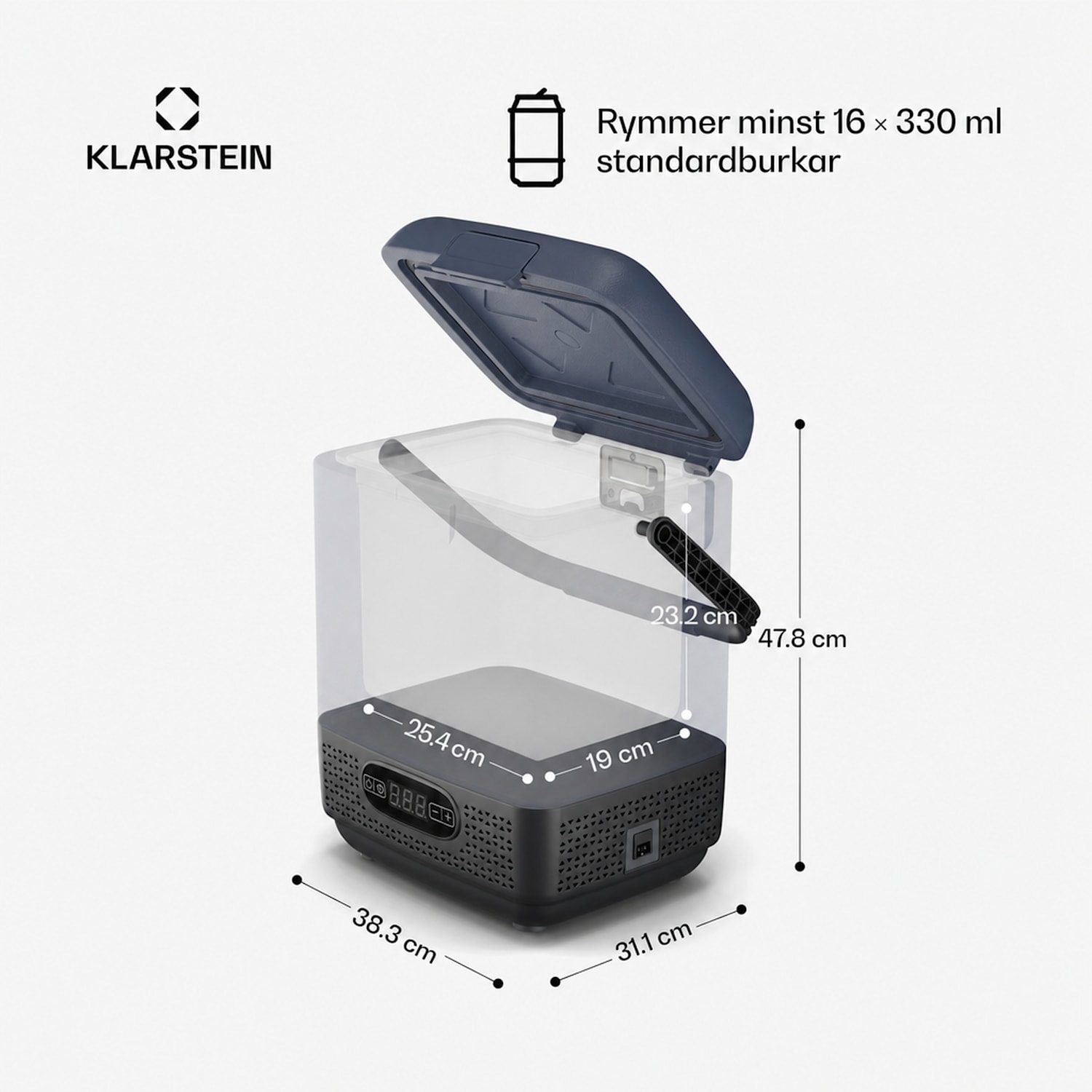 SwiftFrost 12L kylbox | 12V/230V | ner till -20 °C | kompressor | 2 effektnivåer | LED-display 