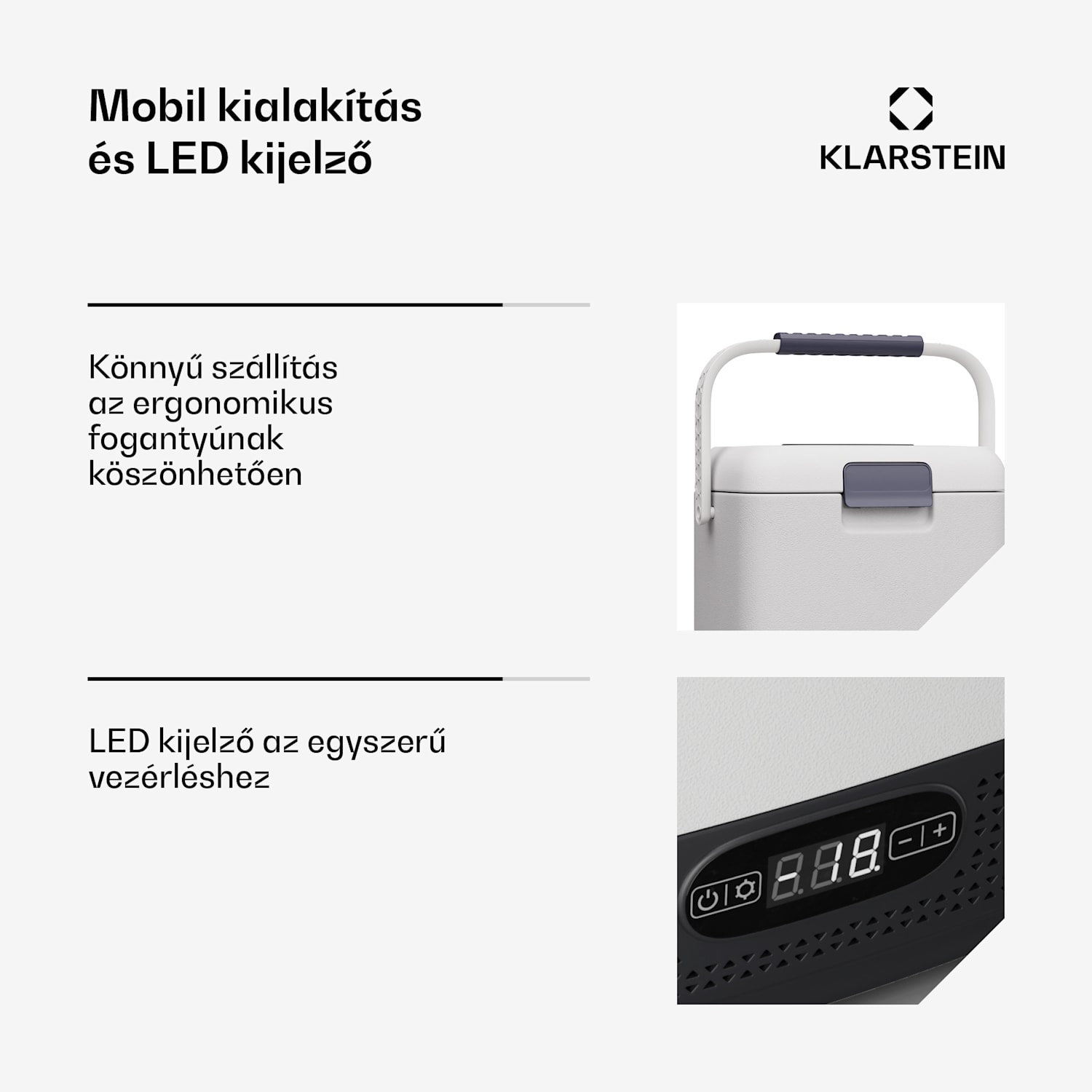 SwiftFrost 12L hűtőtáska, 12V-24V/230V, -20 °C-ig, kompresszor, 2 teljesítményszint, LED kijelző 