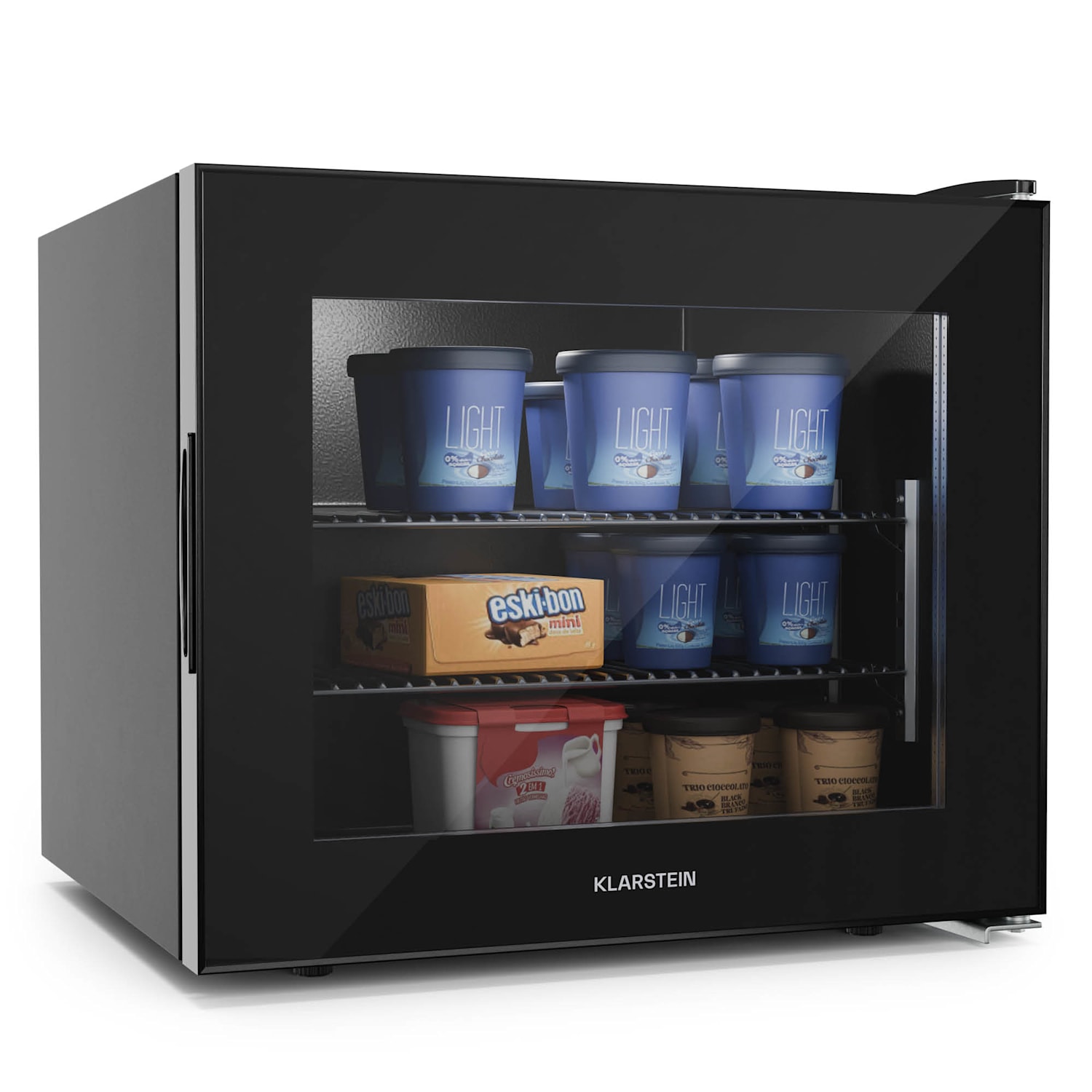 IceAge 42, фризер, 42 литра, енергиен клас E, 2 нива, термостат, стъклена предна част 42 Ltr | Черно