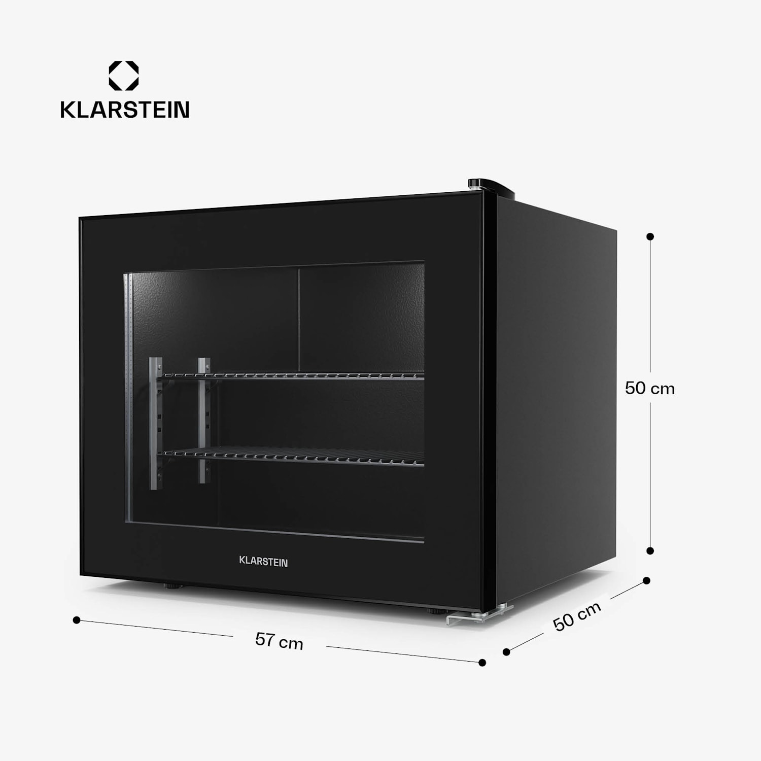 IceAge 42, фризер, 42 литра, енергиен клас E, 2 нива, термостат, стъклена предна част 42 Ltr | Черно
