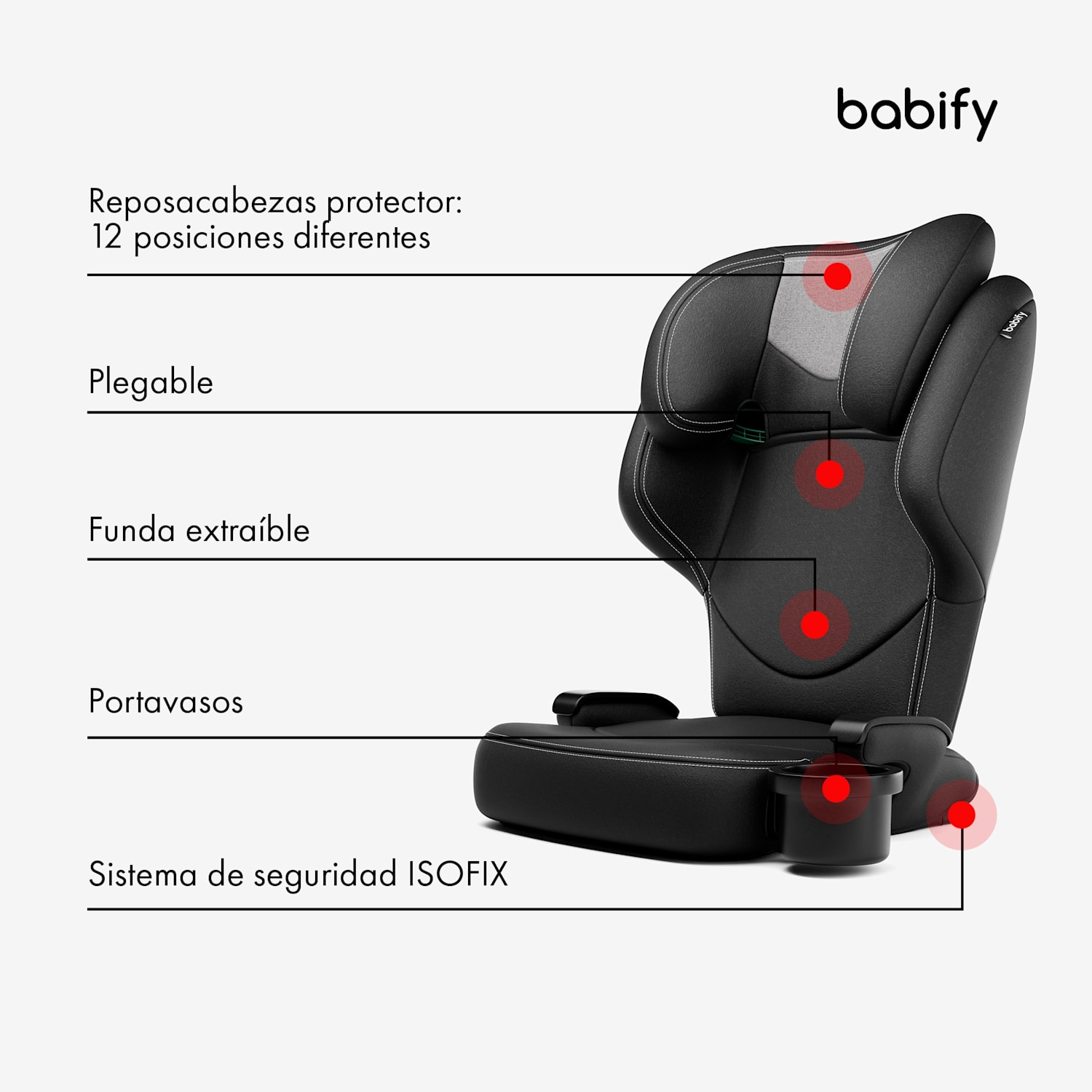 Silla de auto Urban | Isofix | i-Size | crece con tu hijo | portavasos | reposacabezas ajustable 