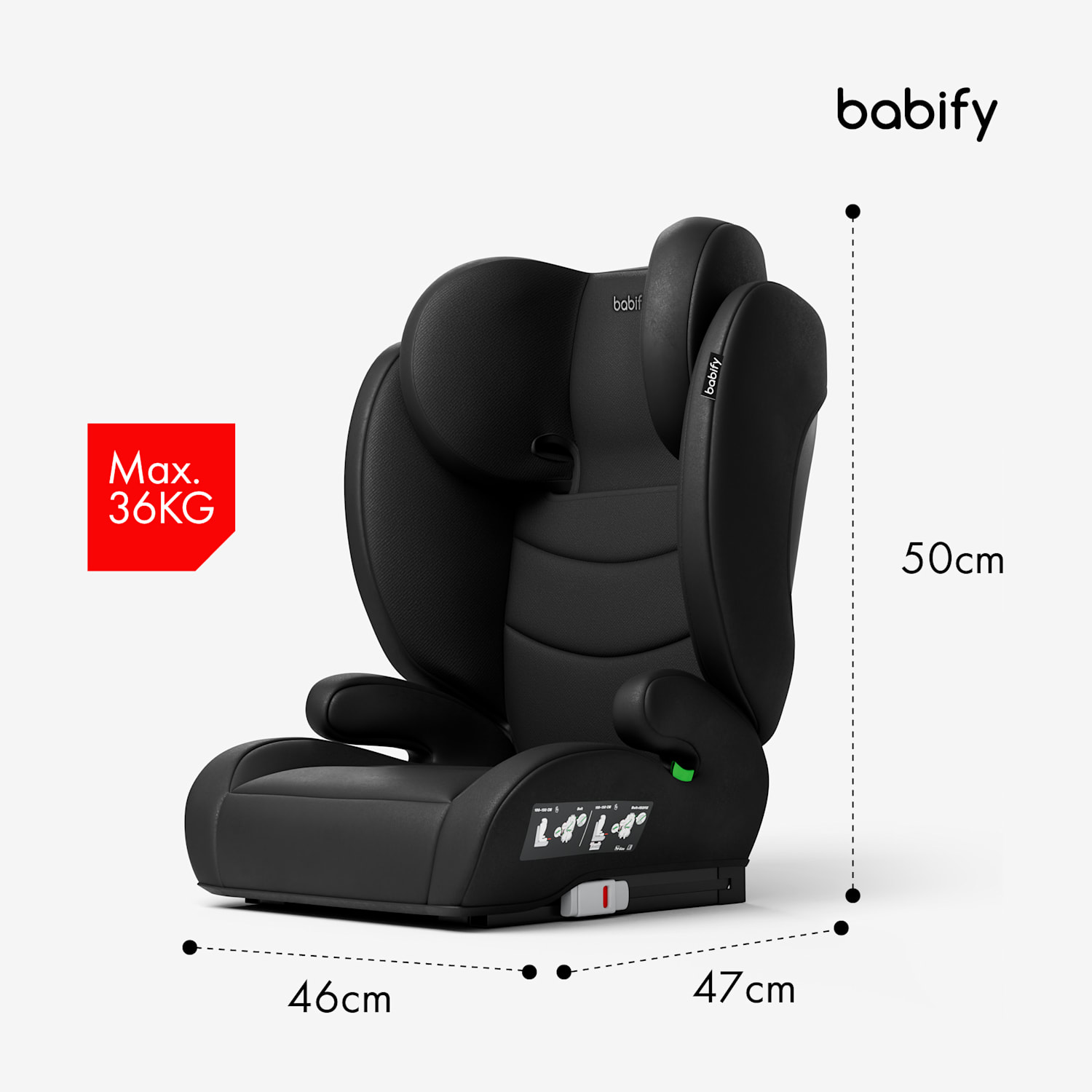 Cadeira auto FlexiFit Basic | 3-12 anos | dobrável | ISO-Fix | apoio de cabeça ajustável | lavável Standard | Preto