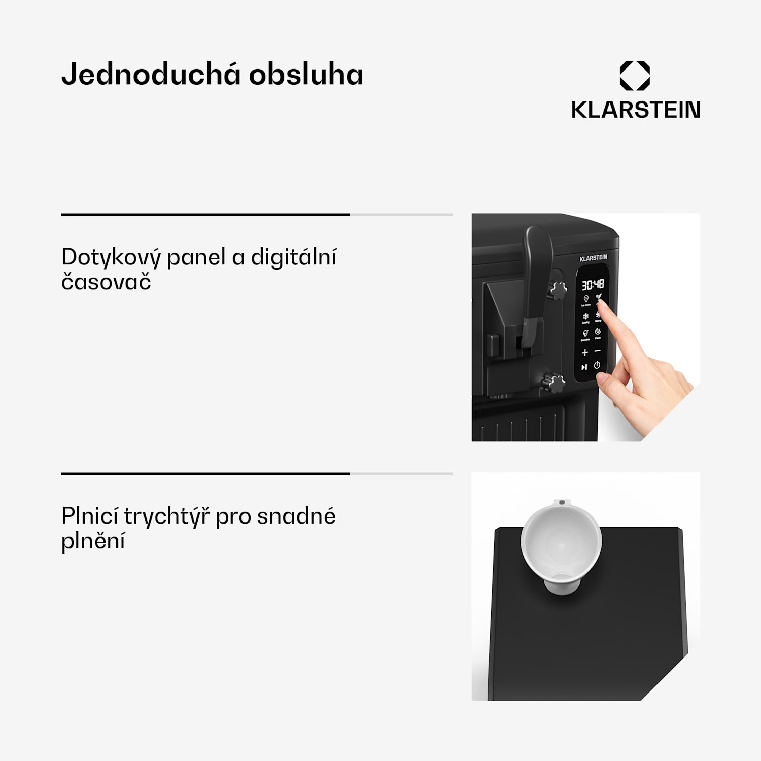 Zmrzlinovač SweetSwirl, zmrzlina, koktejly a mléčné koktejly, automatické čištění Černá