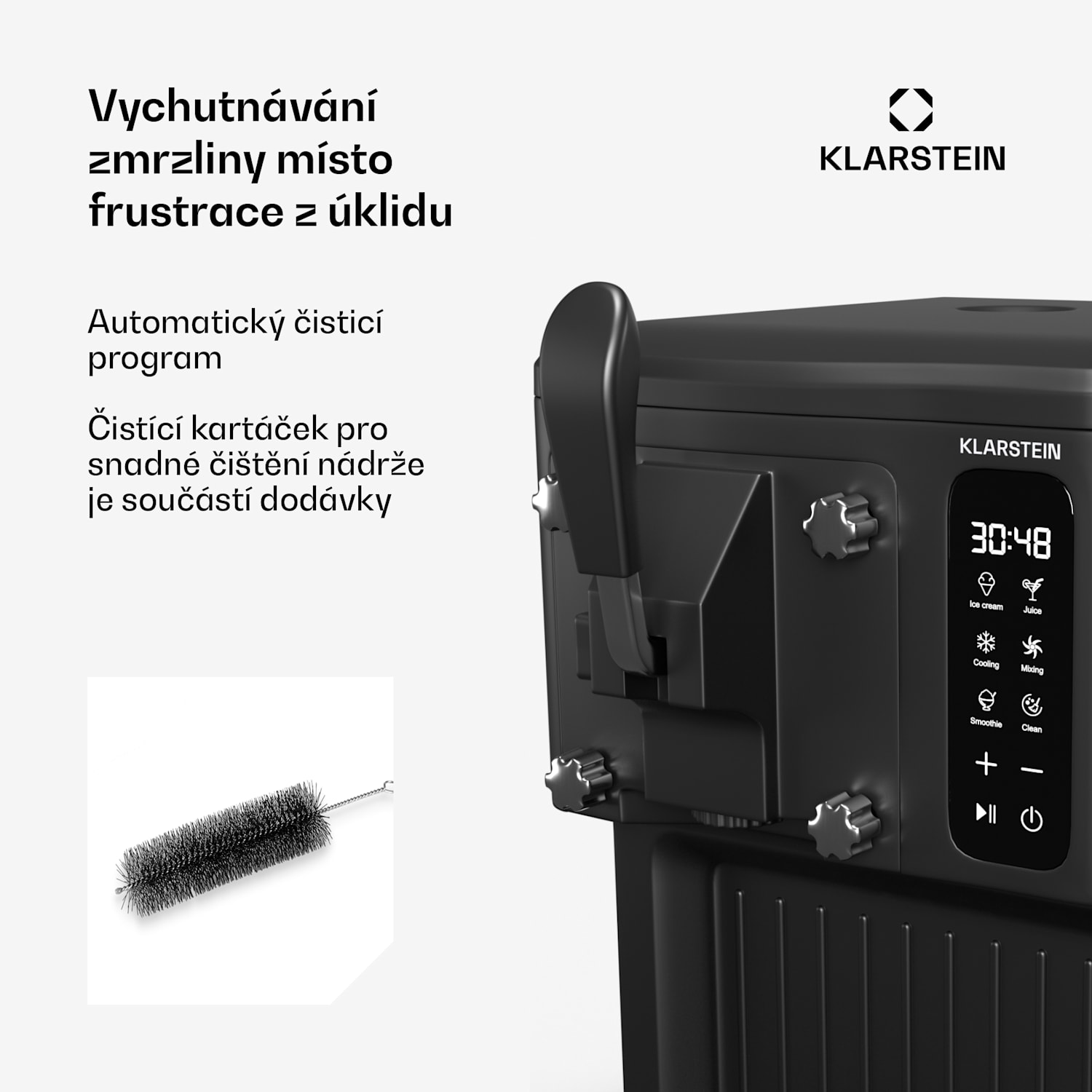 Zmrzlinovač SweetSwirl, zmrzlina, koktejly a mléčné koktejly, automatické čištění Černá