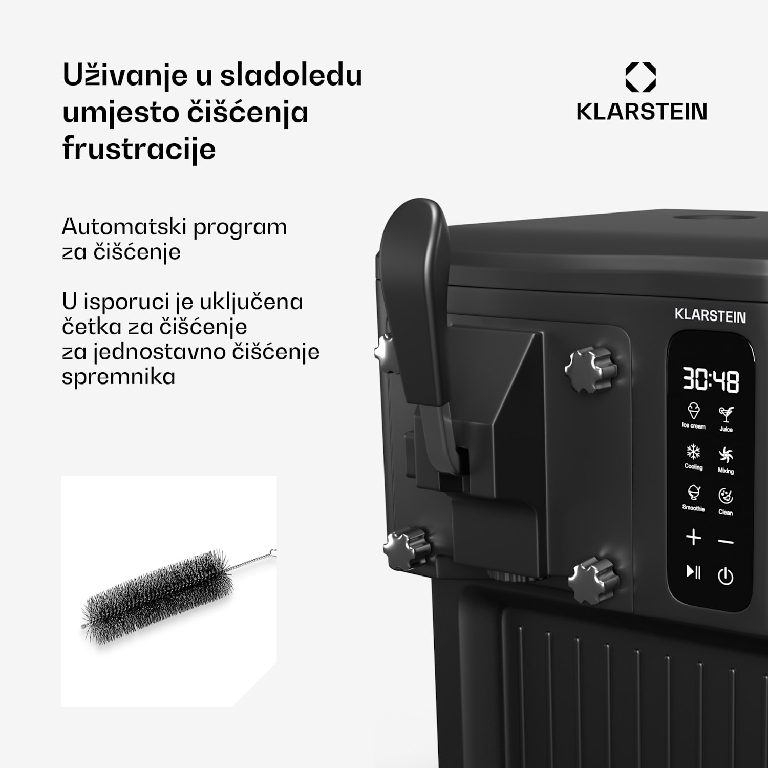 SweetSwirl aparat za sladoled, sladoled, smoothies i milkshakes, automatsko čišćenje Crna