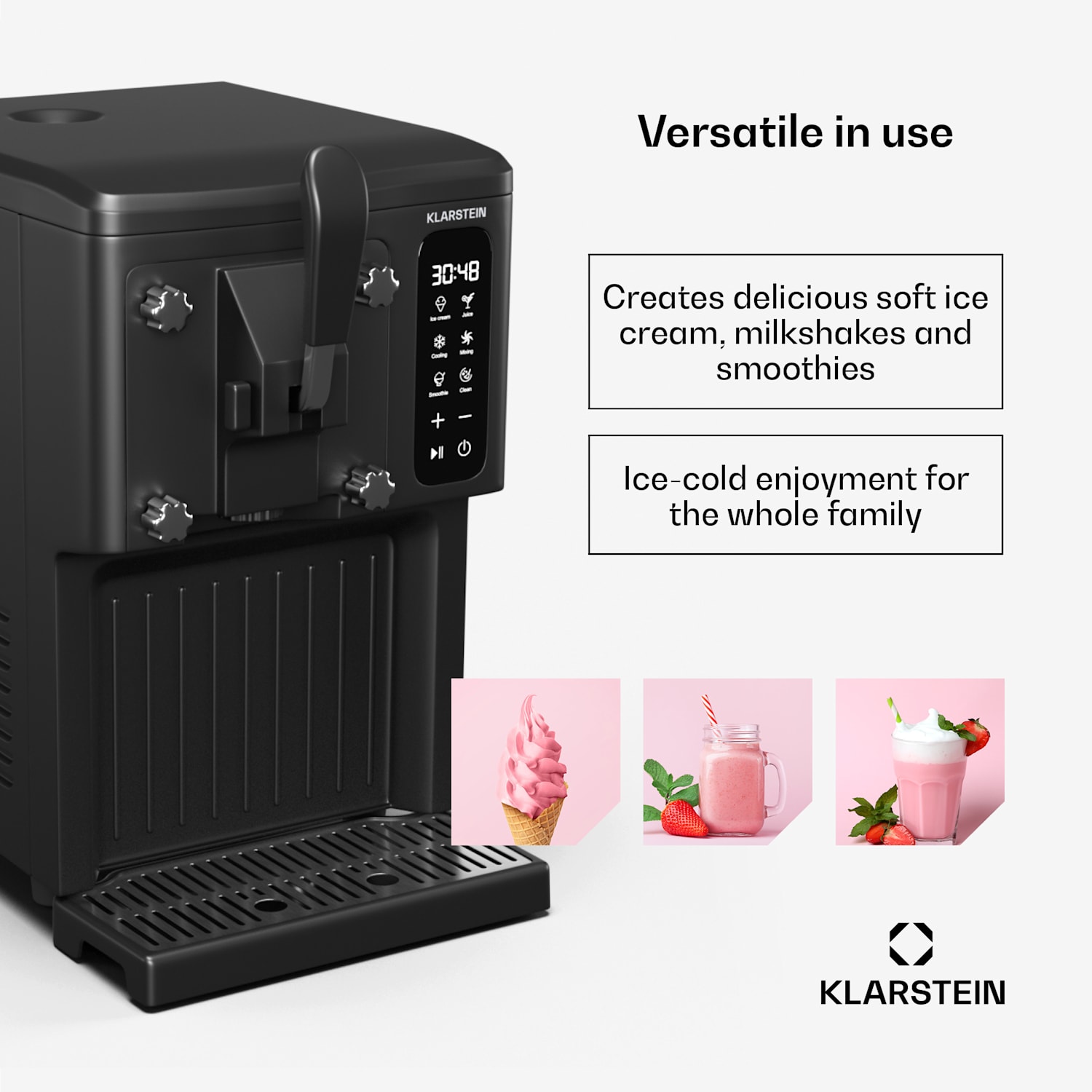 SweetSwirl ijsmachine | ijs, smoothies en milkshakes | automatische reiniging Zwart