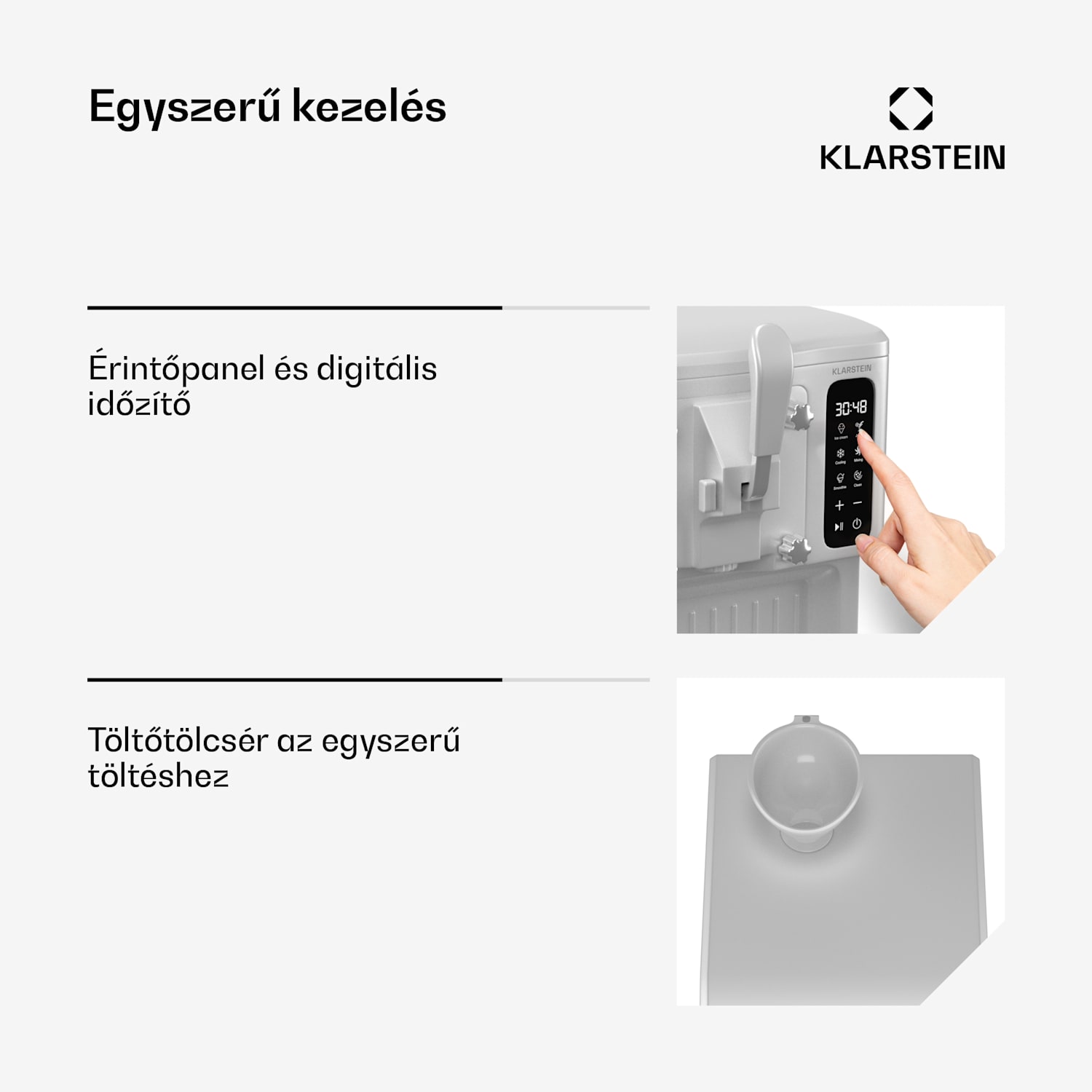 SweetSwirl fagylaltkészítő, fagylalt, smoothie és tejkoktélok, automatikus tisztítás Fehér