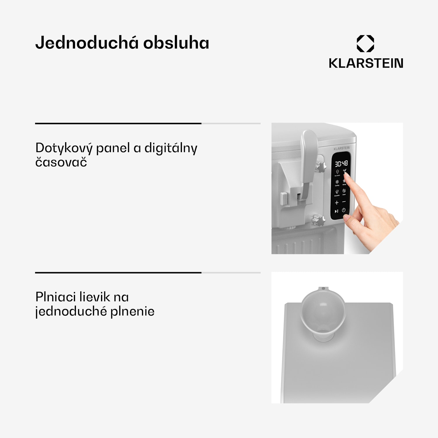 SweetSwirl zmrzlinovač, zmrzlina, smoothies a mliečne koktaily, automatické čistenie Biela