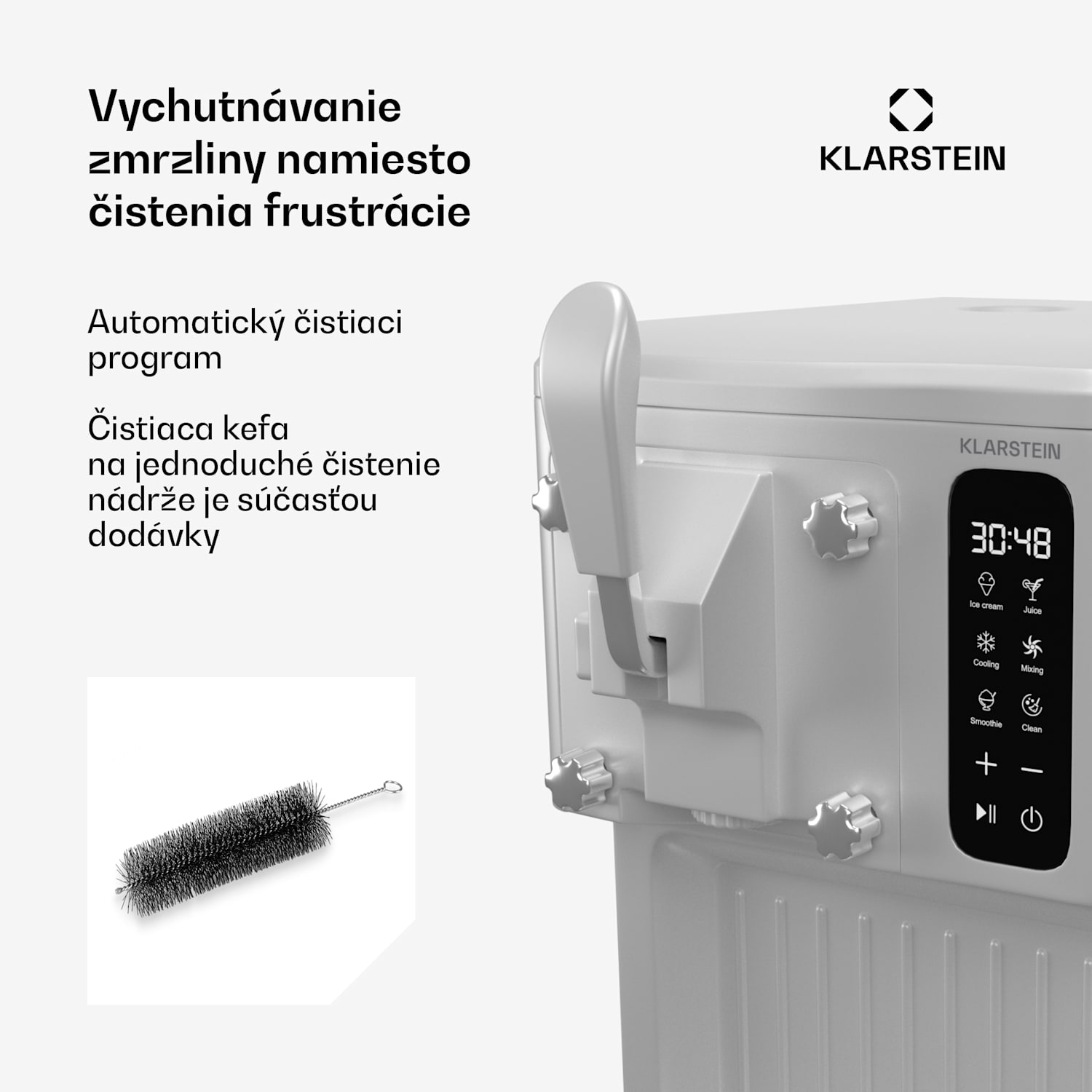 SweetSwirl zmrzlinovač, zmrzlina, smoothies a mliečne koktaily, automatické čistenie Biela