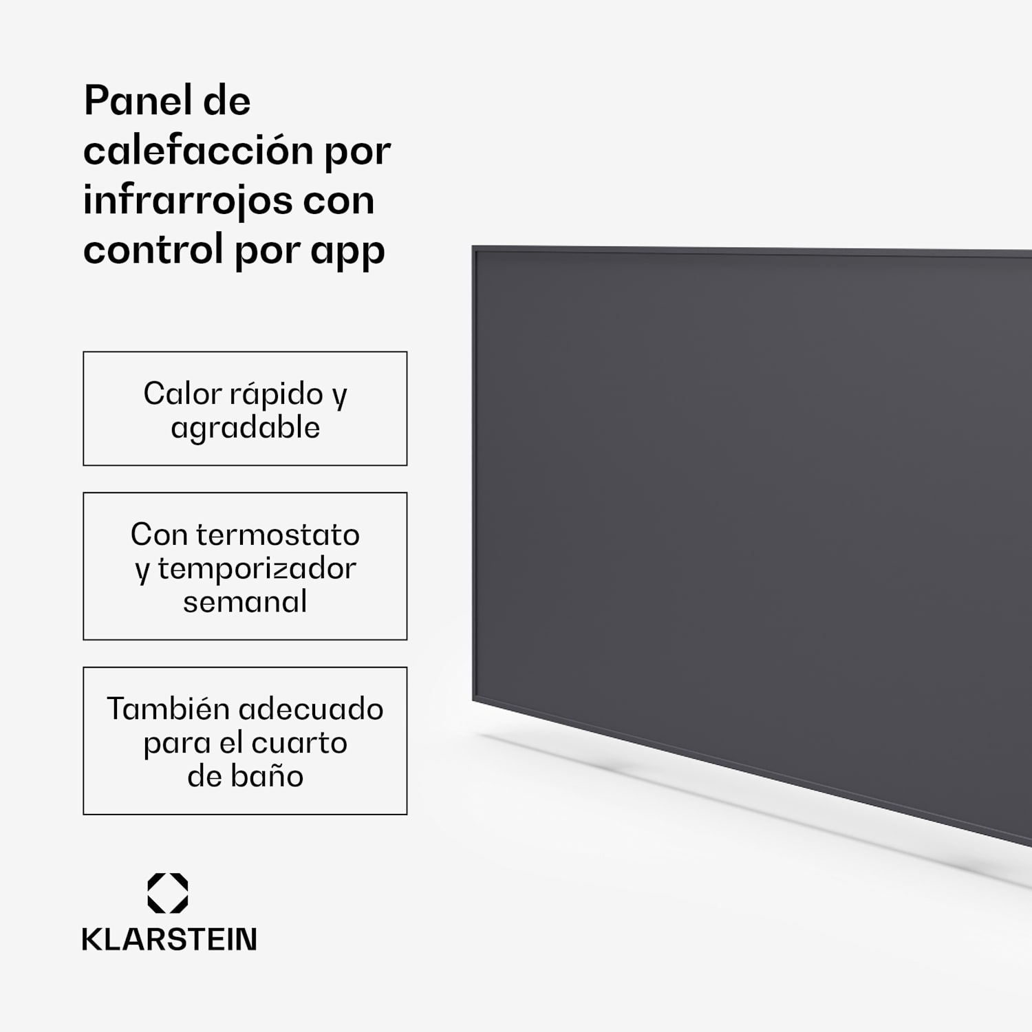 Wonderwall Smart calefactor de infrarrojos 60x120cm control app 720W temporizador semanal IP24 