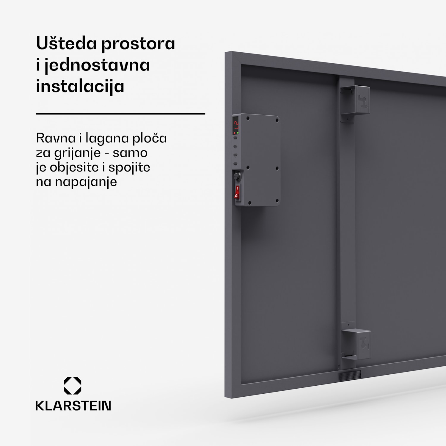 Wonderwall Smart infracrvena grijalica, 60x120cm, Aplikacija, 770W, Tjedni tajmer, IP24 60 x 120 cm | 720 W | Da | Siva