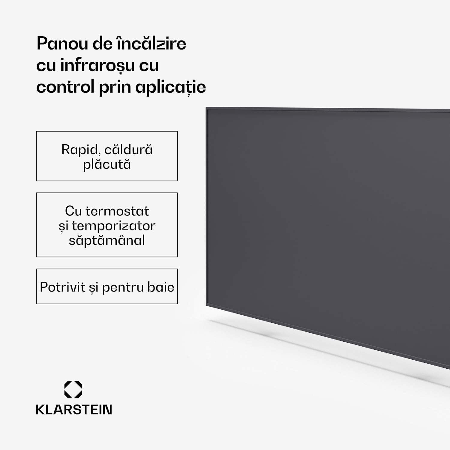Wonderwall Smart Încălzitor cu infraroșu, 60x120cm, Aplicație, 770W, Cronometru săptămânal, IP24 60 x 120 cm | 720 W | Da | Gri