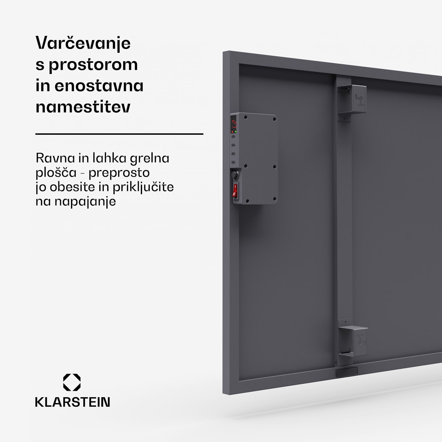 Wonderwall Smart infrardeči grelec, 60x120cm, Aplikacija, 770W, Tedenski časovnik, IP24 60 x 120 cm | 720 W | Da | Siva